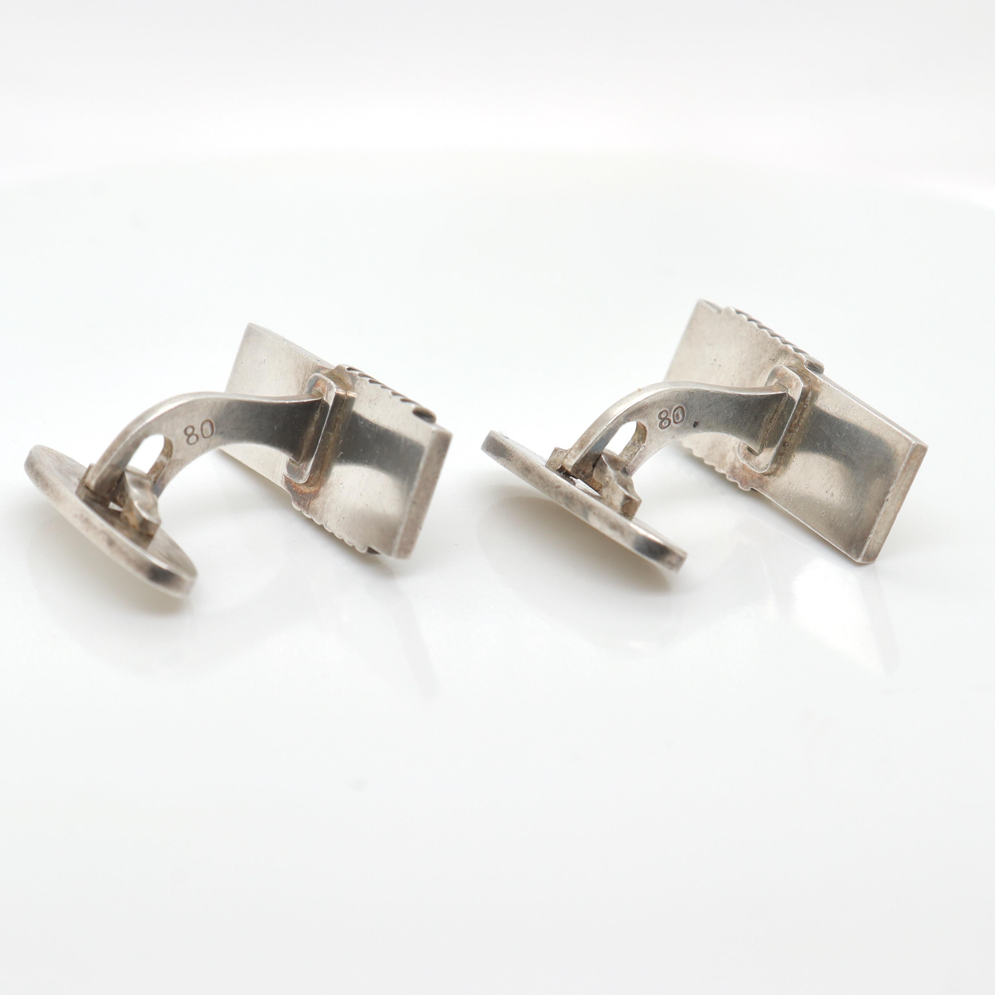 Pair of Georg Jensen Sterling Silver Cufflinks No. 80 For Sale 13