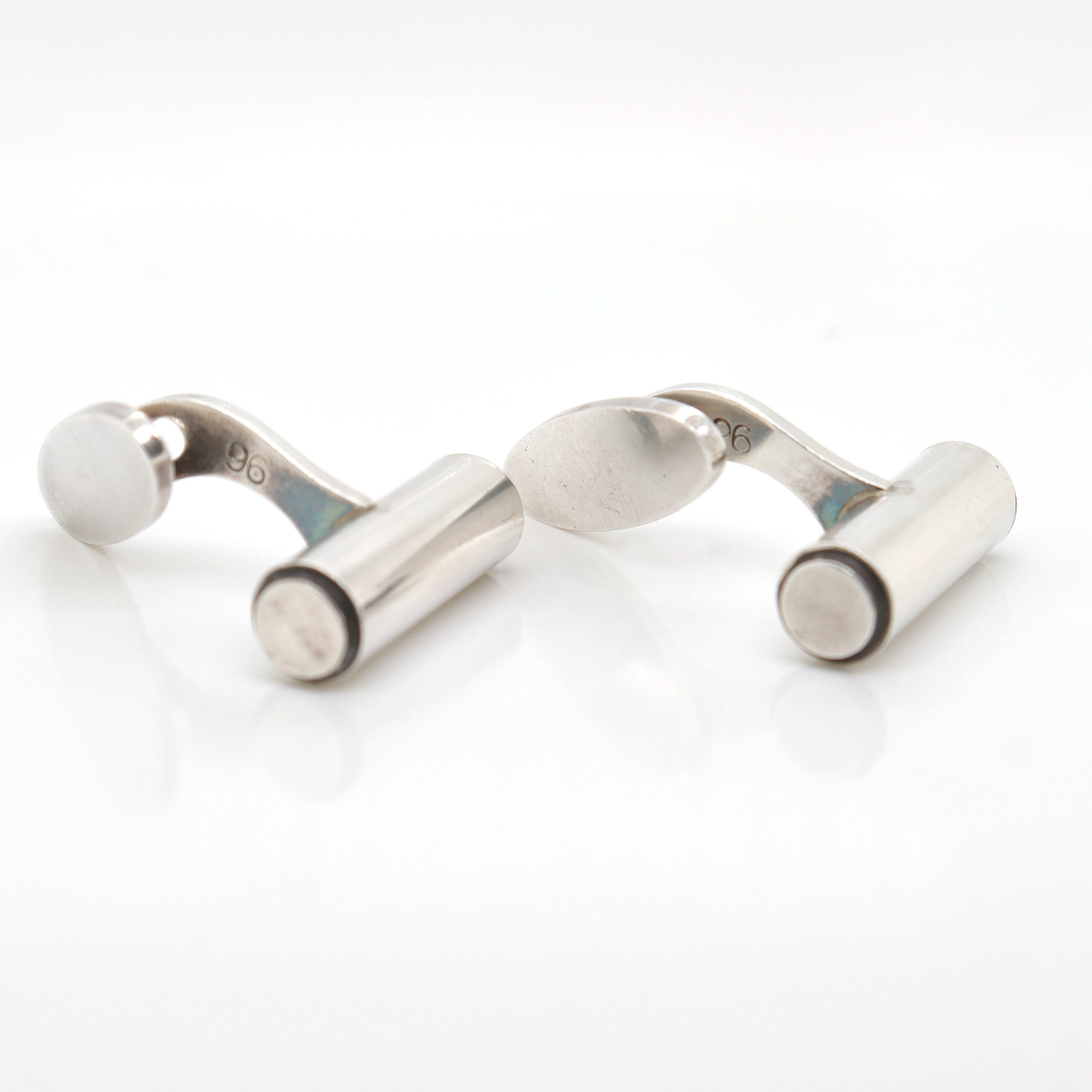 Pair of Georg Jensen Sterling Silver Cufflinks No. 96 For Sale 2