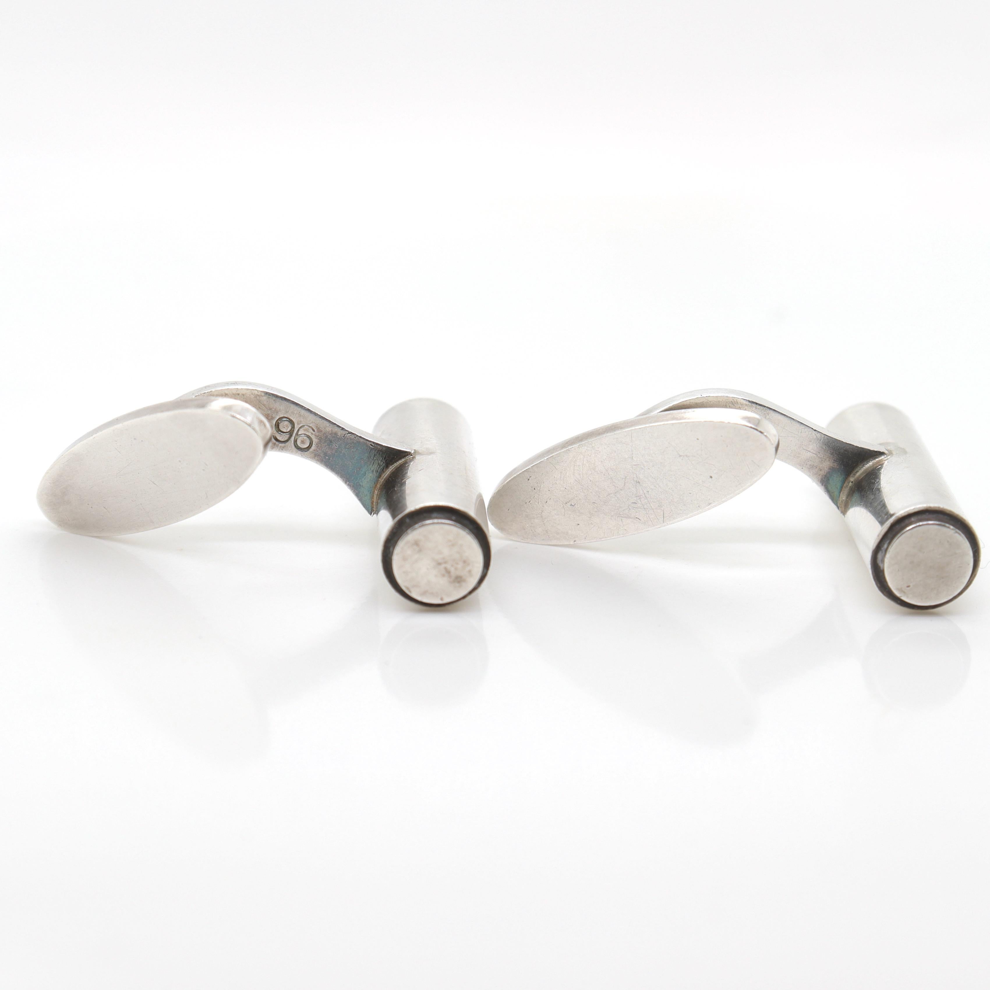 Pair of Georg Jensen Sterling Silver Cufflinks No. 96 For Sale 3