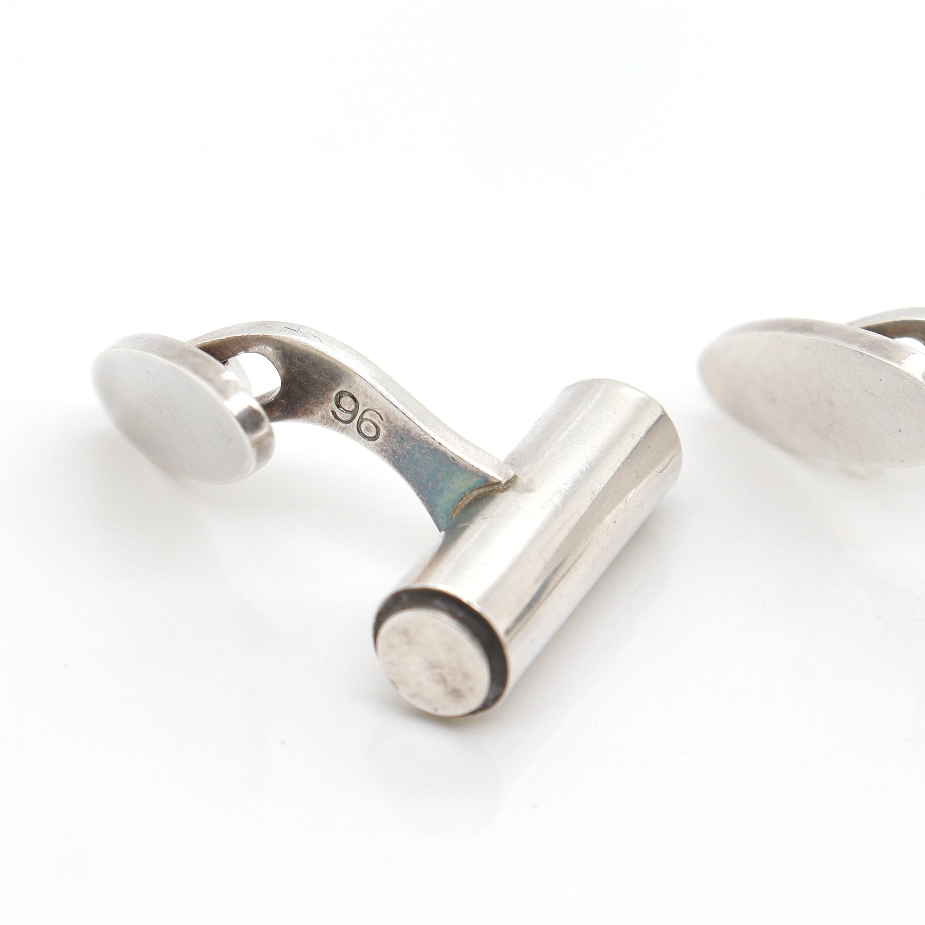 Pair of Georg Jensen Sterling Silver Cufflinks No. 96 For Sale 4