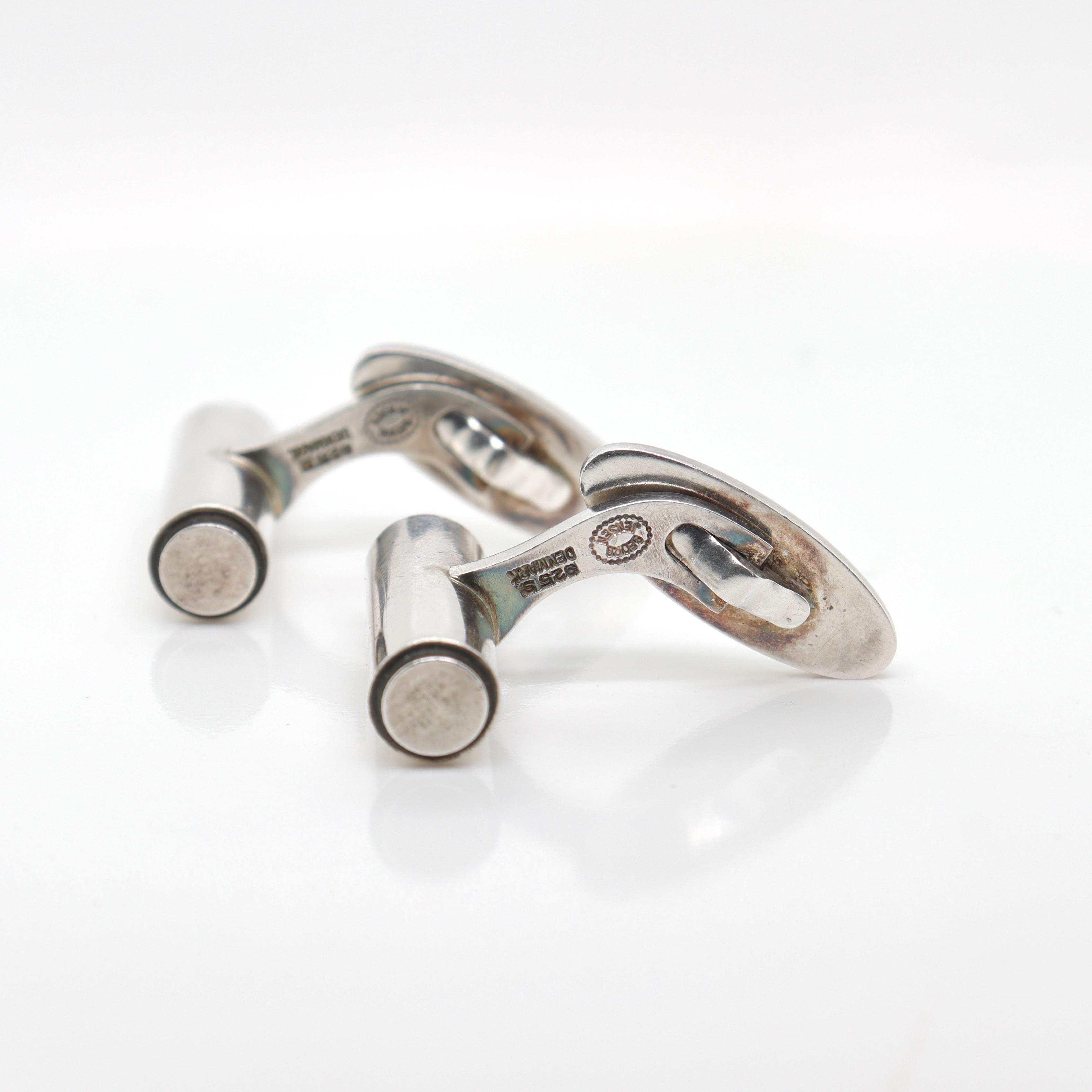 Par de gemelos Georg Jensen de plata de ley nº 96 en venta 8