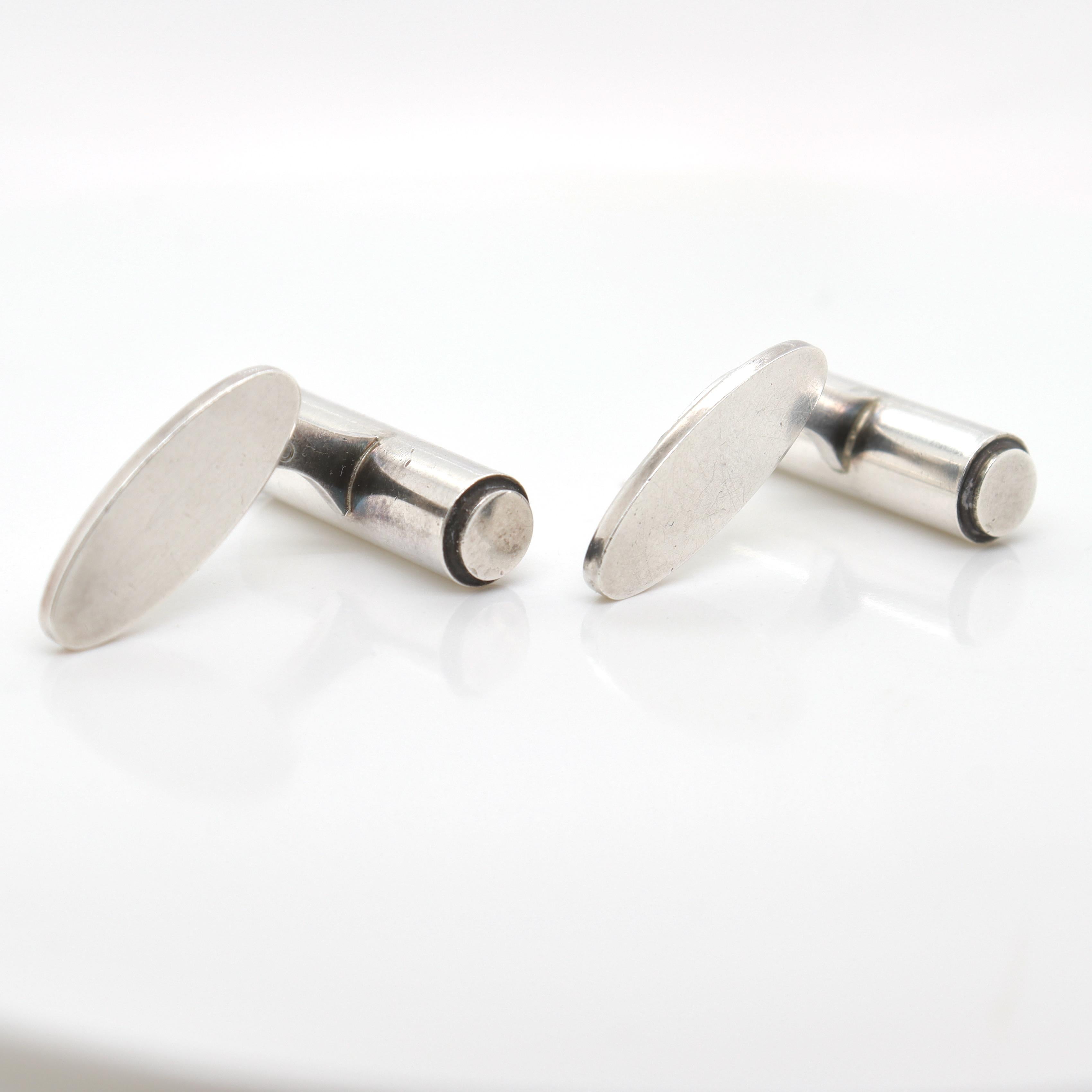 Pair of Georg Jensen Sterling Silver Cufflinks No. 96 For Sale 1
