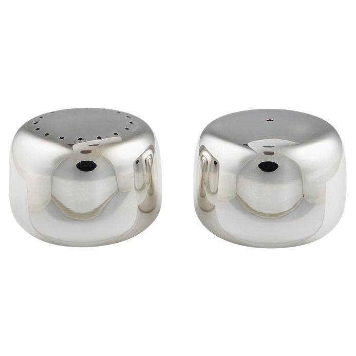 Pair of Georg Jensen Sterling Silver Koppel Salt & Pepper Shakers 1135 For Sale