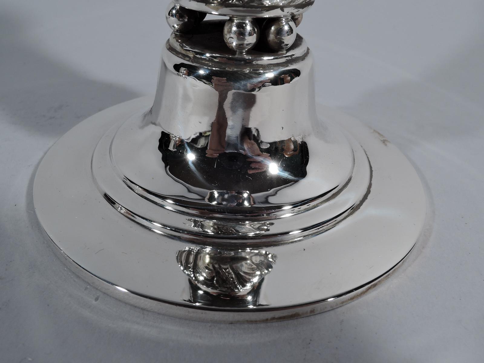 Pair of Georg Jensen USA Modern Sterling Silver Candlesticks In Excellent Condition In New York, NY