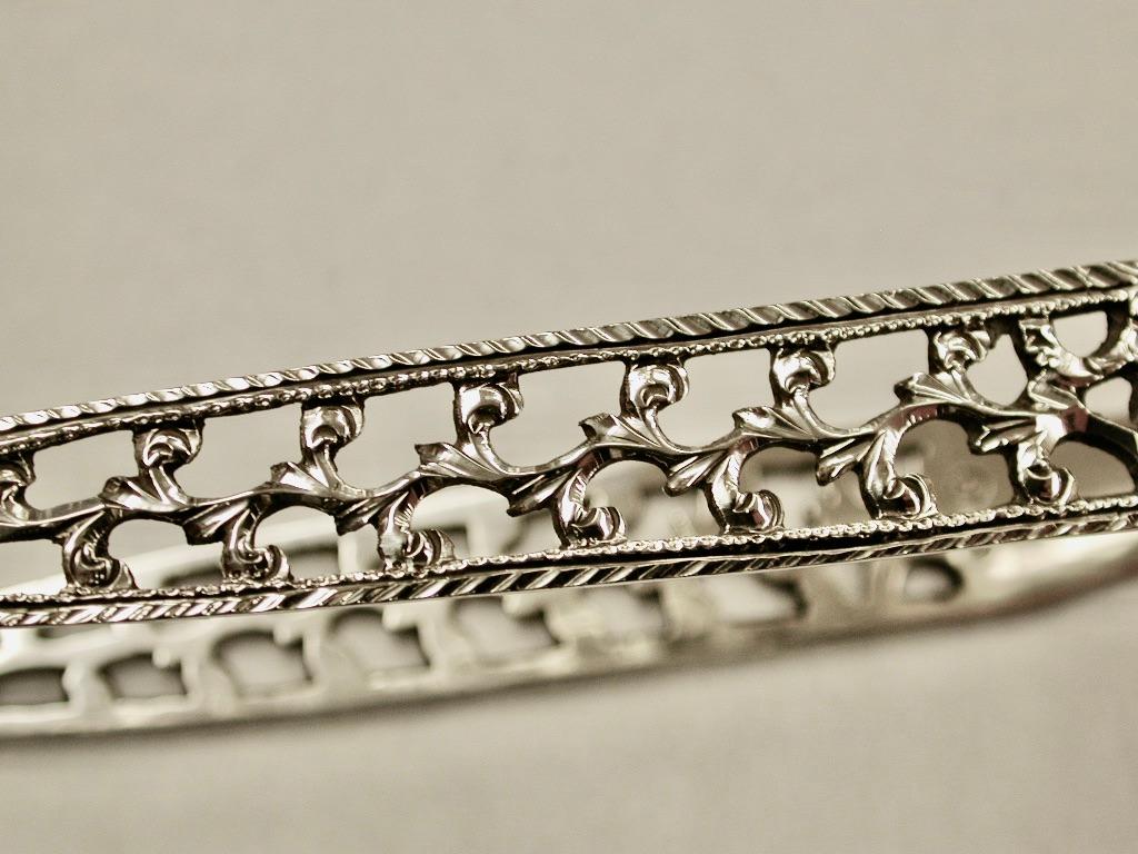 Sterling Silver Pair of George 111 Hester Bateman Pierced & Bright Cut Sugar Tongs, c 1786-1790