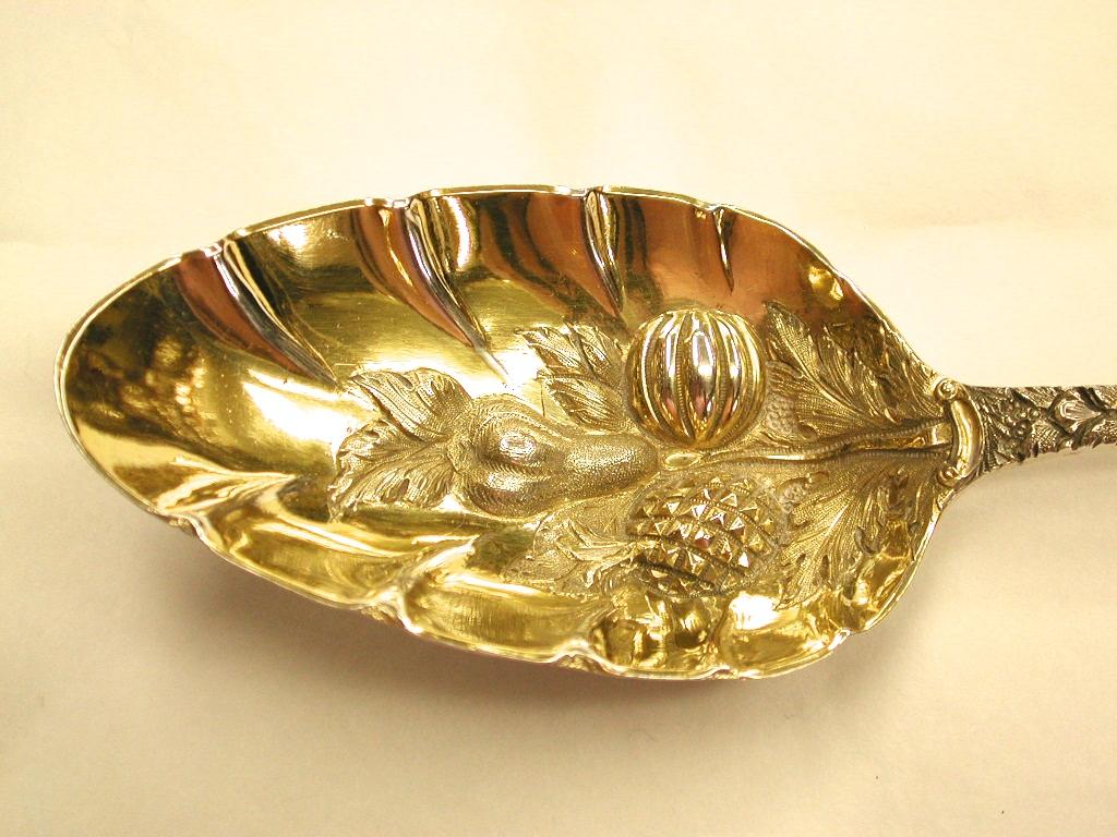 English Pair of George 111 Silver Berry Spoons, Exeter, 1809