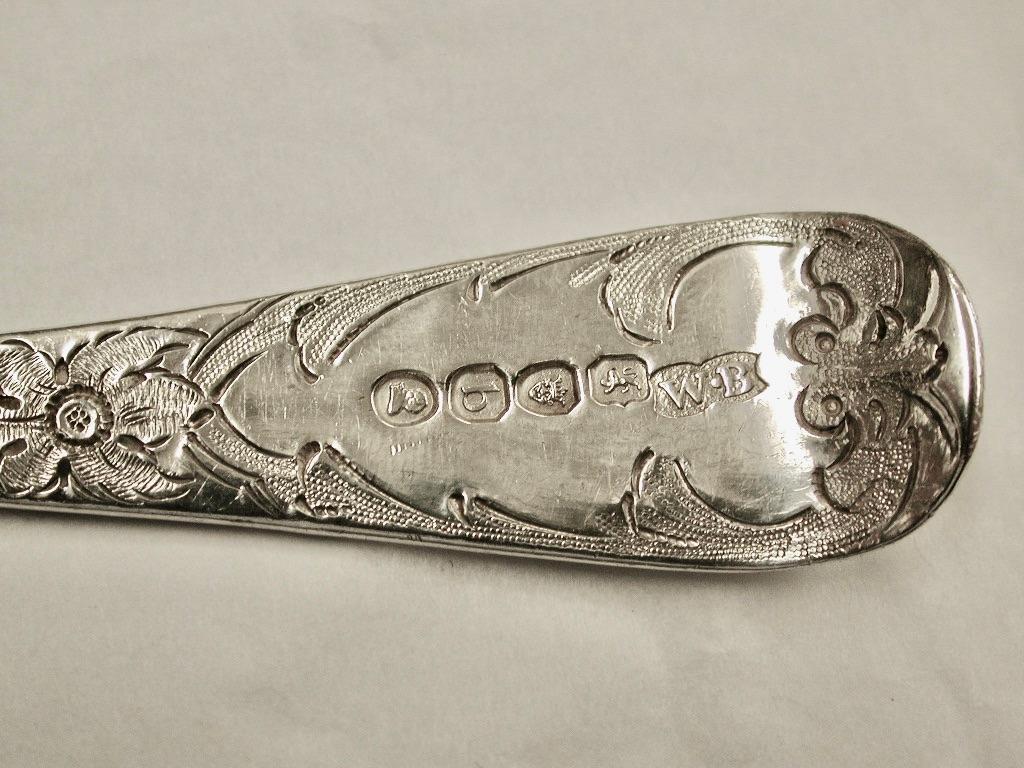 Early 19th Century Pair of George 111 Silver Berry Spoons in Fitted Leather Case, 1817