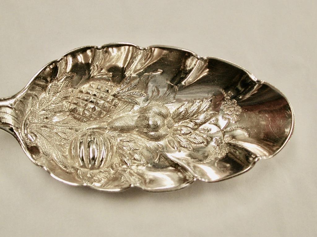 Pair of George 111 Silver Berry Spoons in Fitted Leather Case, 1817 1