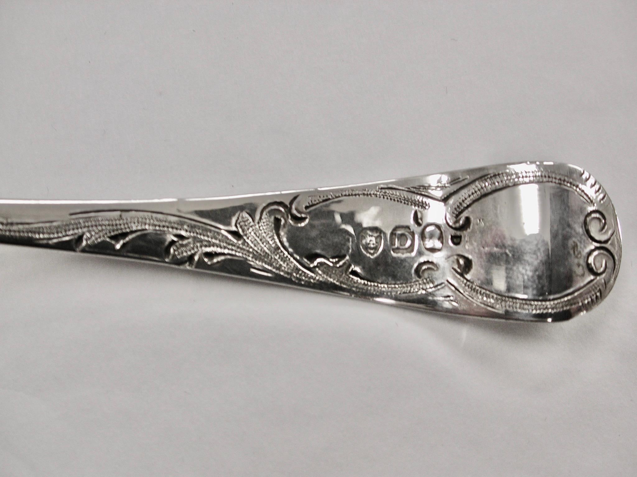 Pair of George 111 Silver Berry Spoons with Matching Sugar Sifter, 1799-1805 1