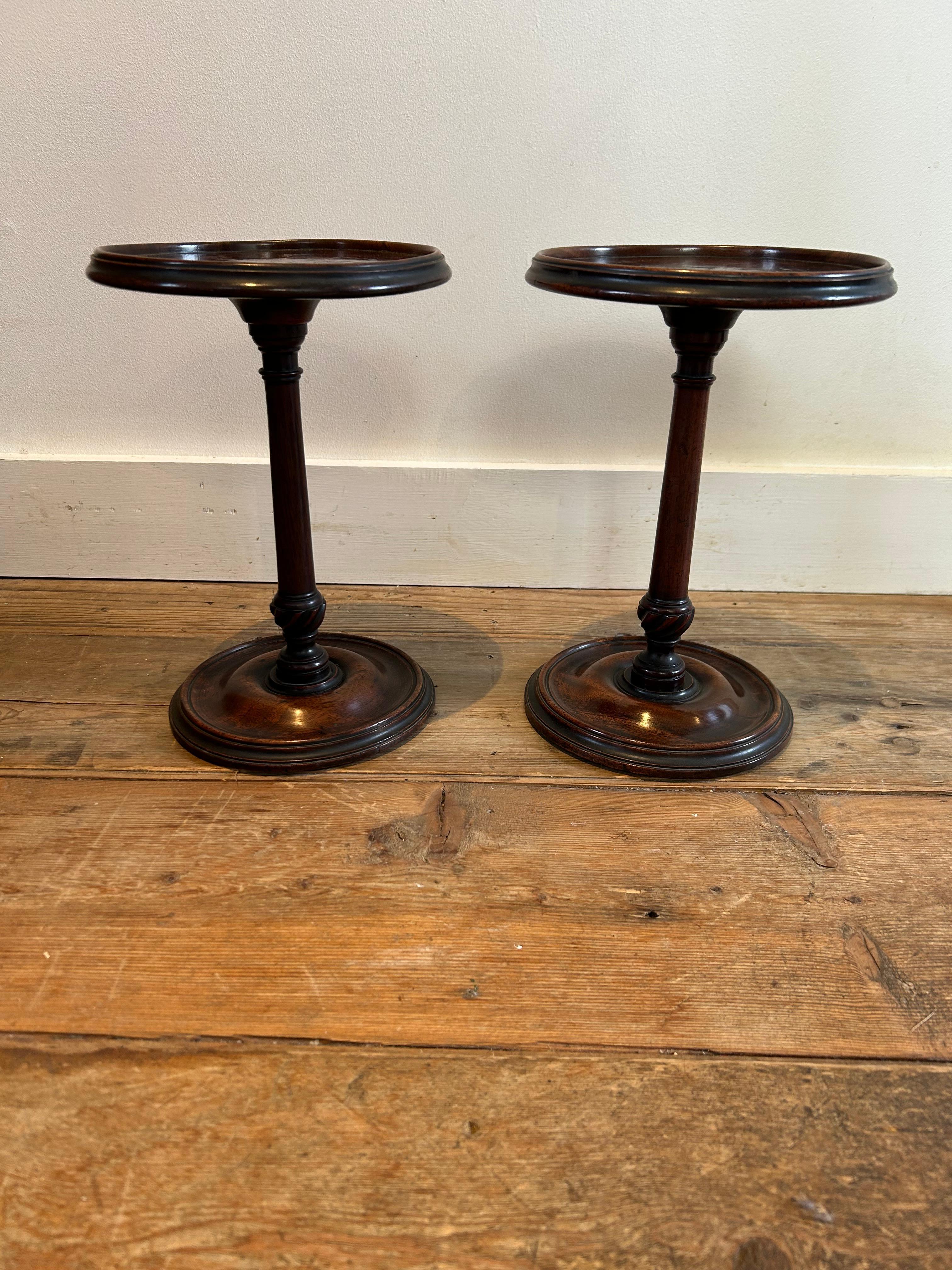 George III  Candle Stands, Pair of English George 3 Mahogany    For Sale
