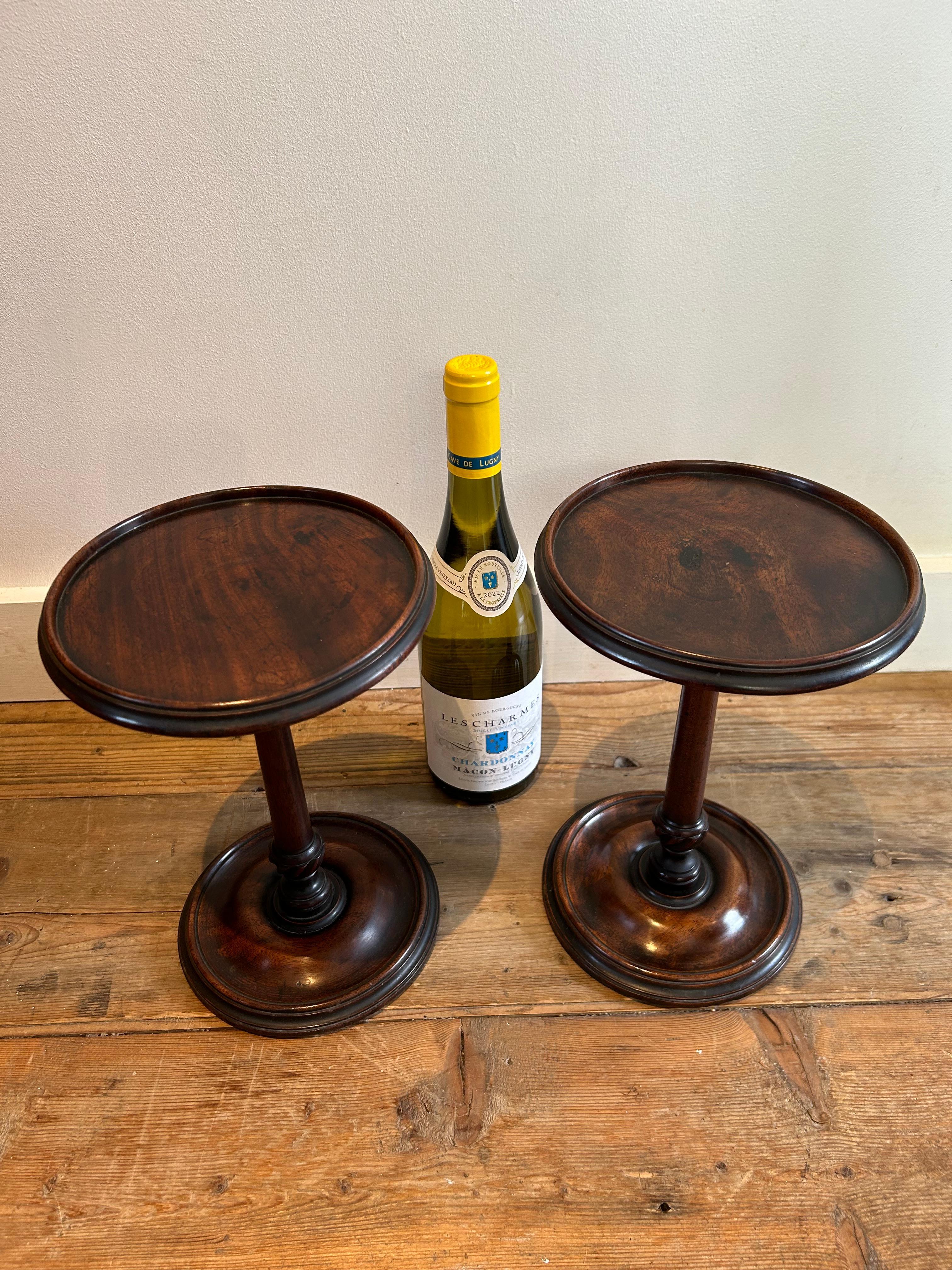 18th Century and Earlier  Candle Stands, Pair of English George 3 Mahogany    For Sale