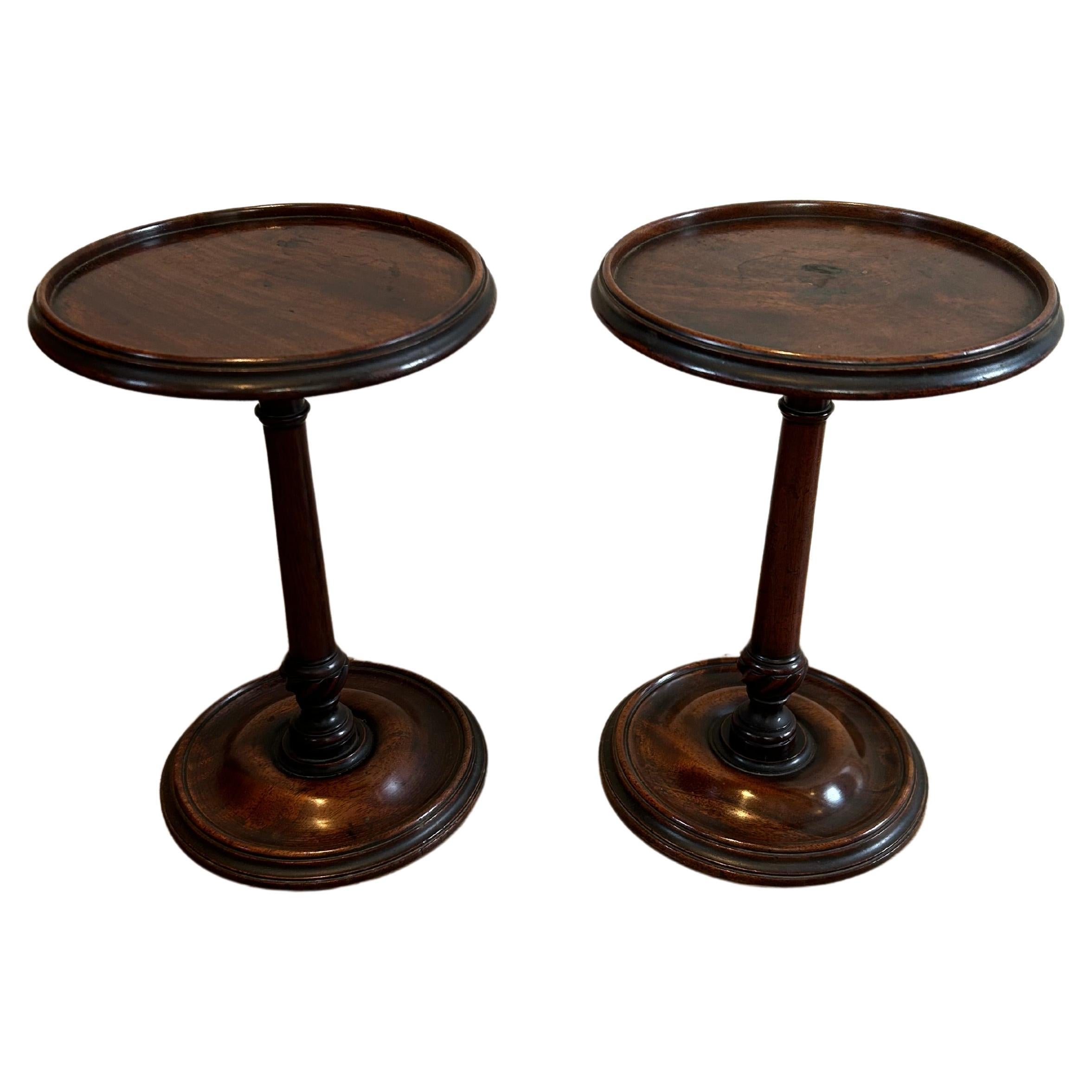 Pair of George 3rd Mahogany Candle Stands 