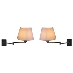 Pair of George Hansen Swing Arm Wall Lights in Polished Nickel Plate for Hinson
