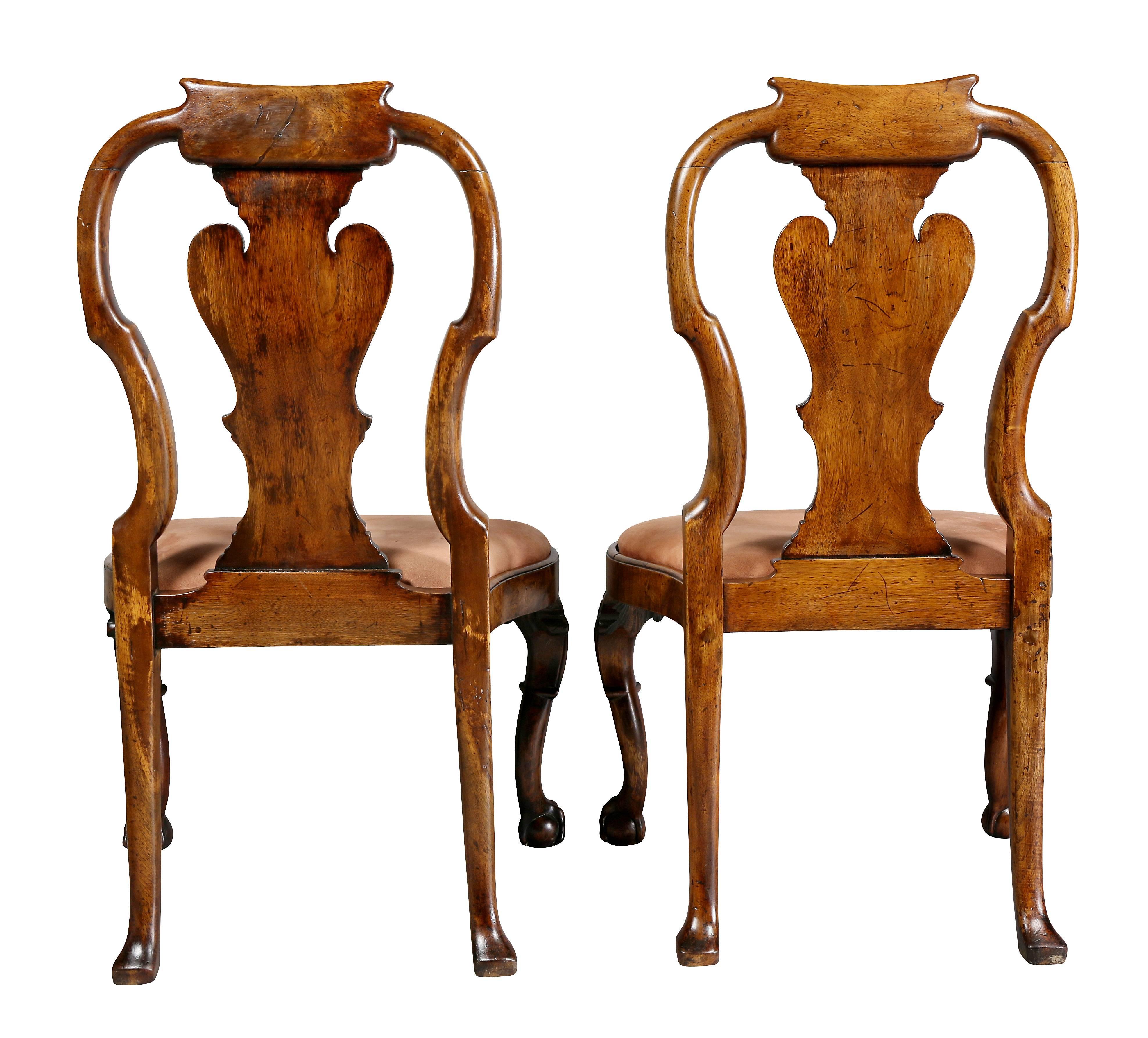 Pair of George I Style Walnut Side Chairs 5