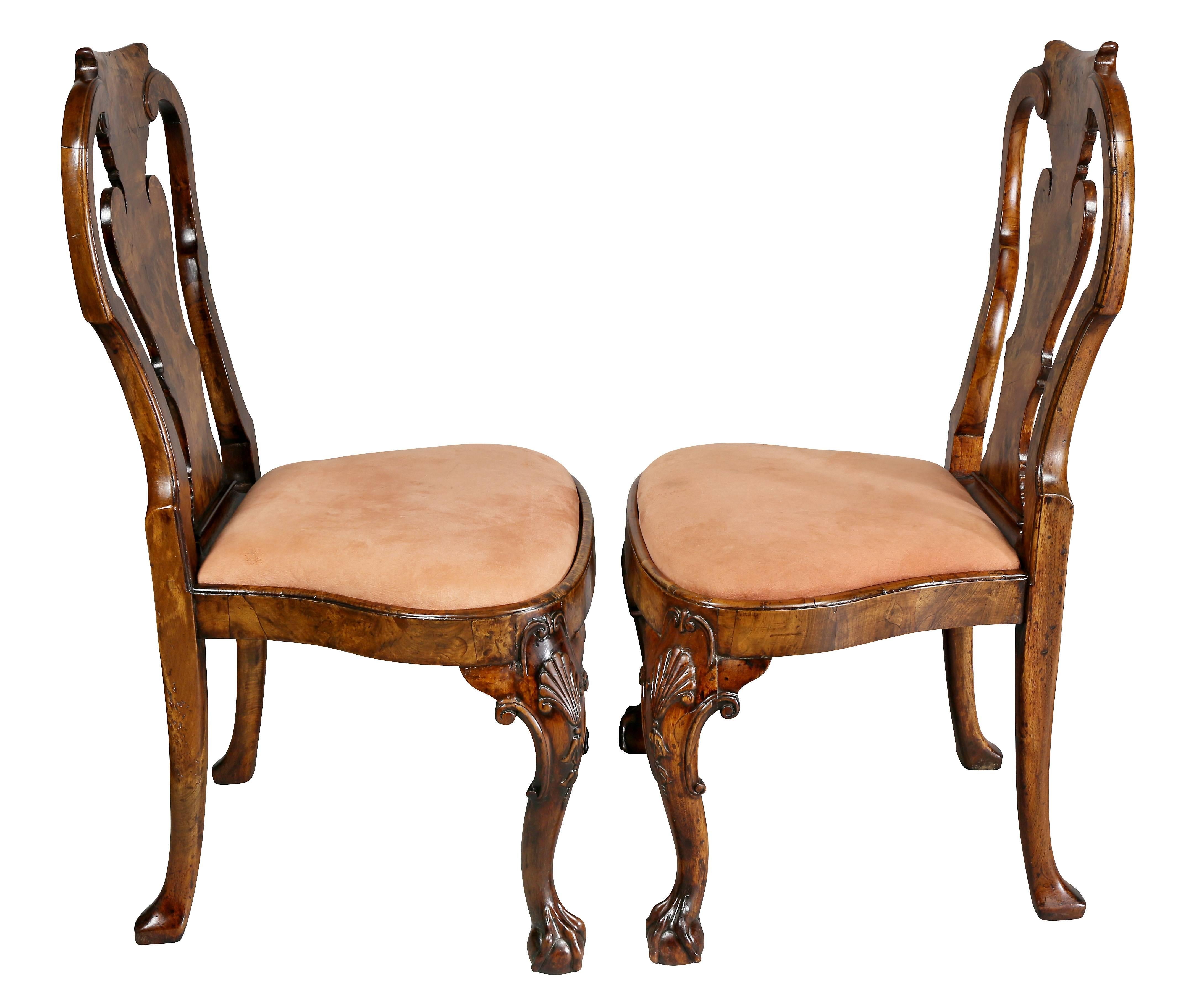Pair of George I Style Walnut Side Chairs 3