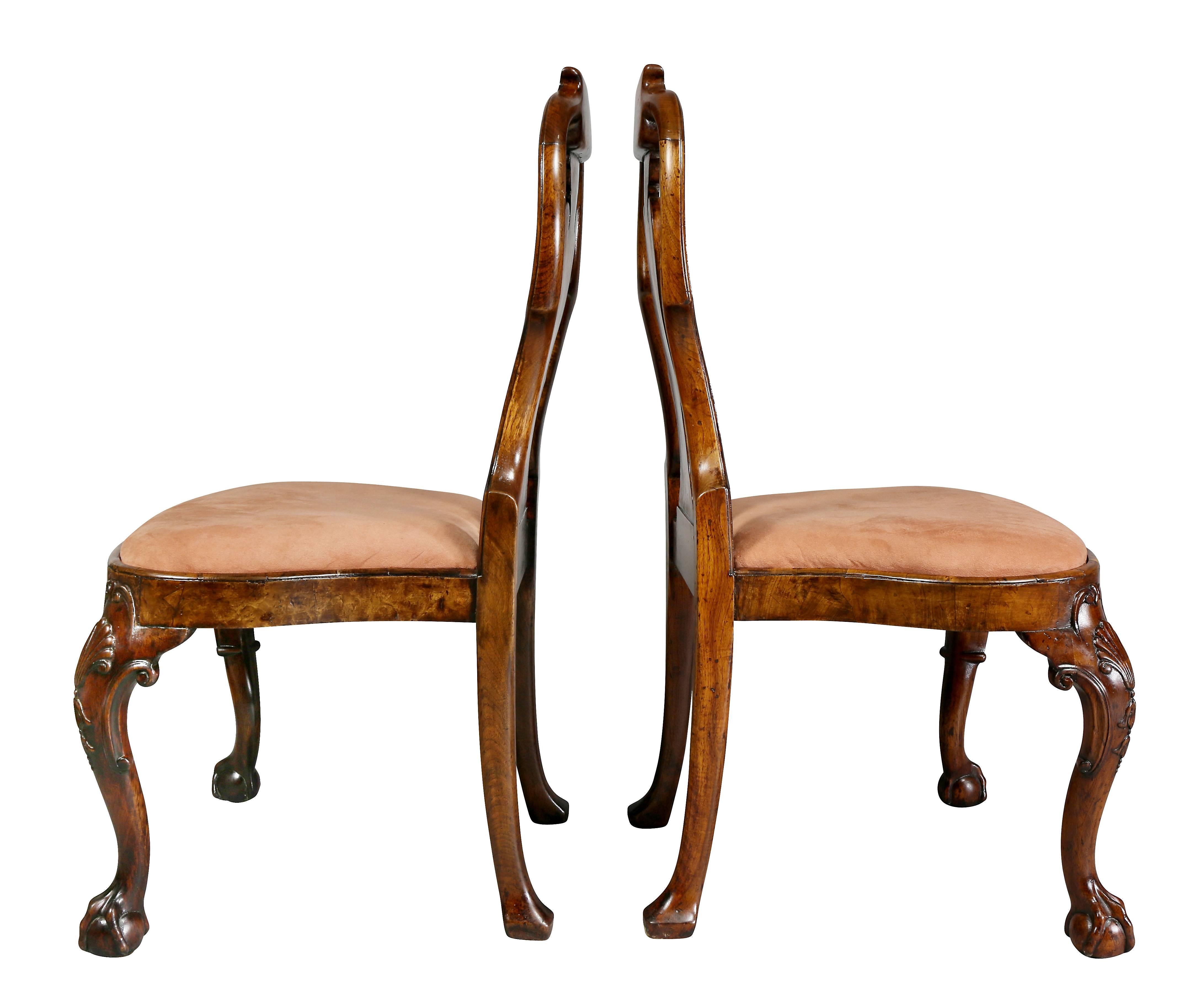 Pair of George I Style Walnut Side Chairs 4