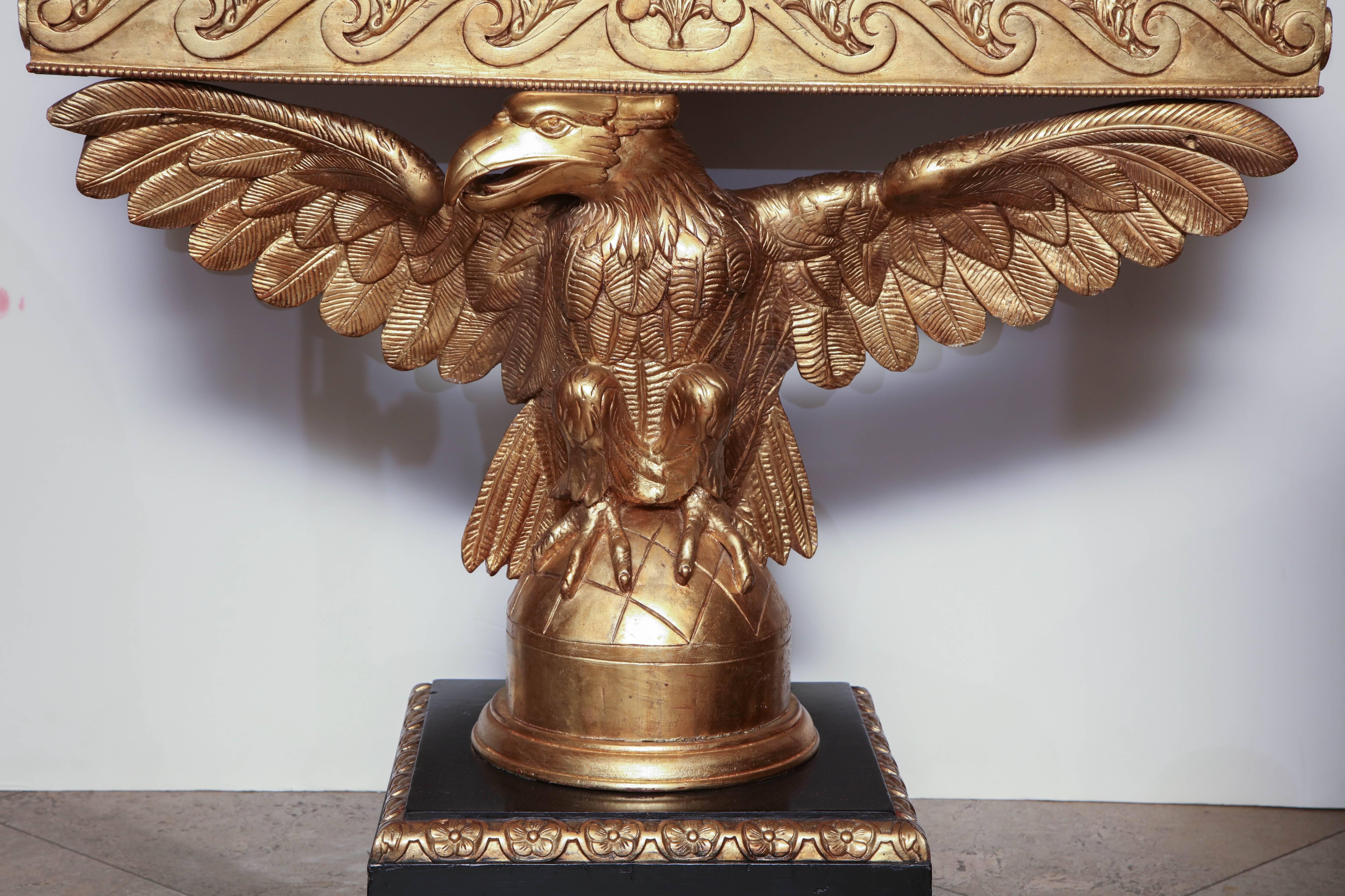 English Pair of George II Carved Eagle Consoles