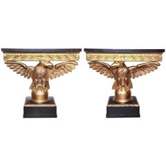 Pair of George II Carved Eagle Consoles