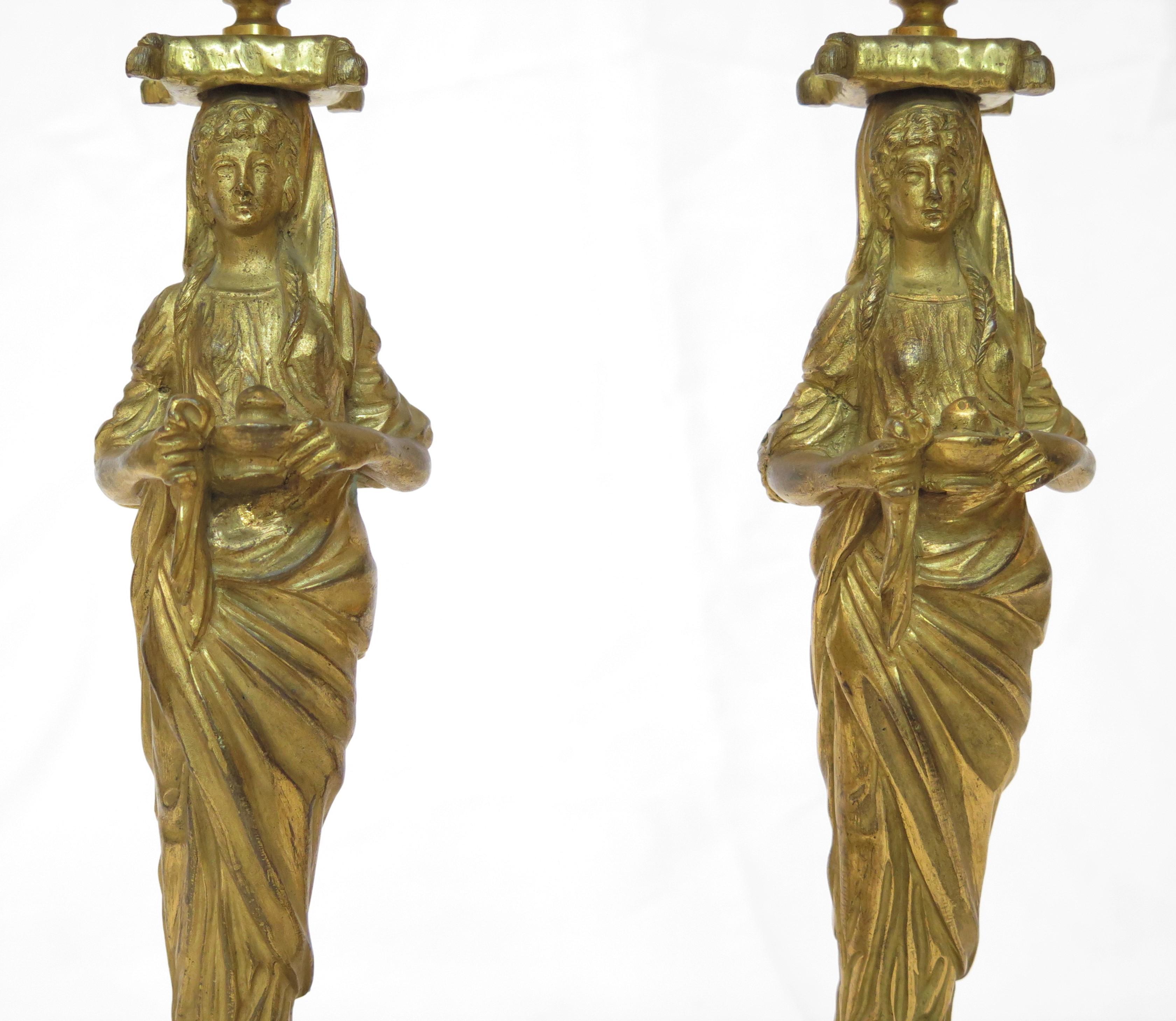 Coppia di candelabri in bronzo a cariatide di Giorgio II

Inglese Circa 1795
