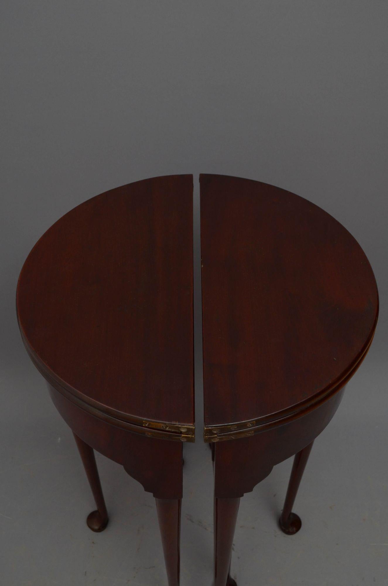 Pair of George II Demilune Tables Hall Tables 8