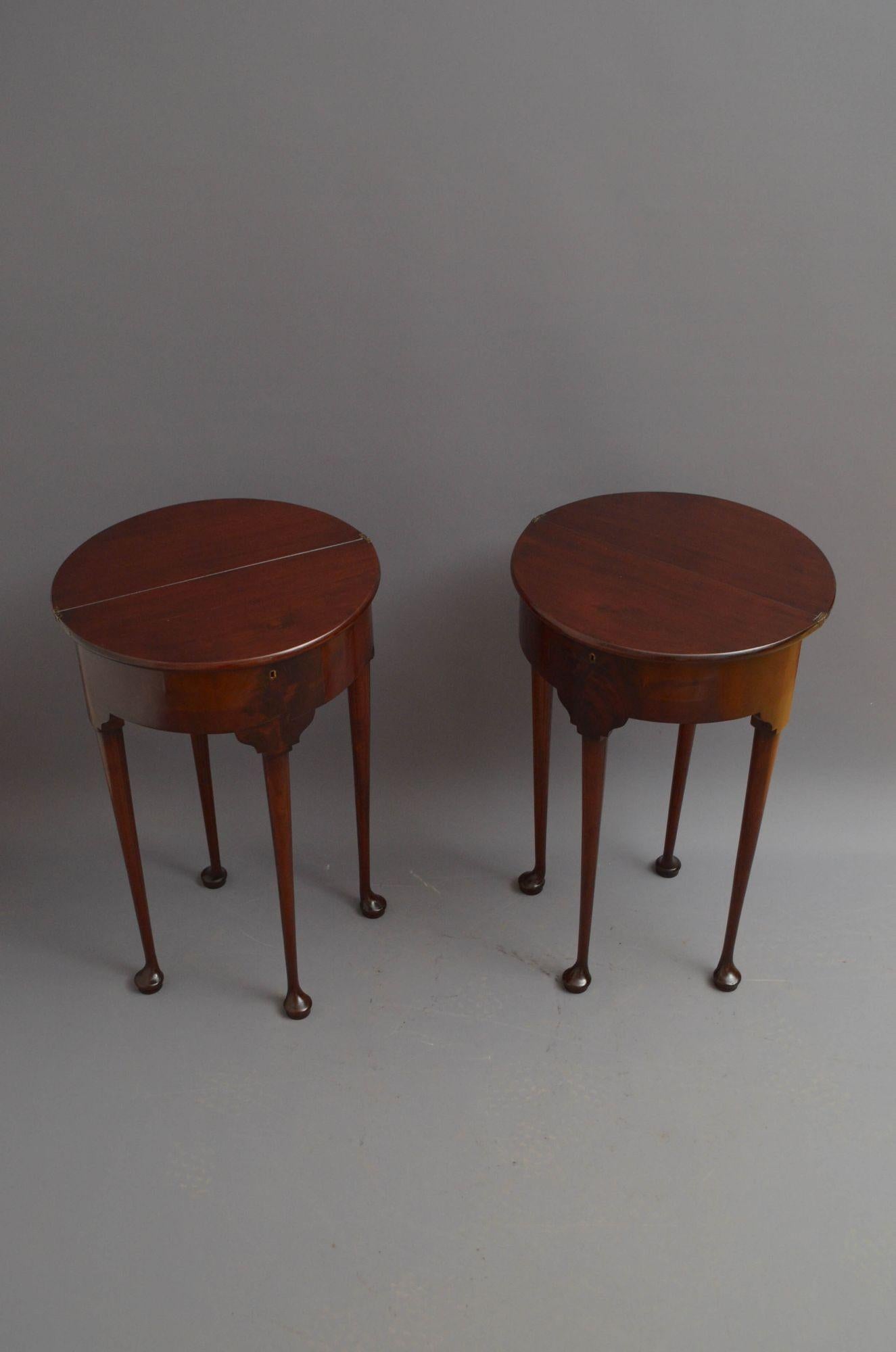 Pair of George II Demilune Tables Hall Tables In Good Condition In Whaley Bridge, GB