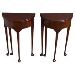 Pair of George II Demilune Tables Hall Tables