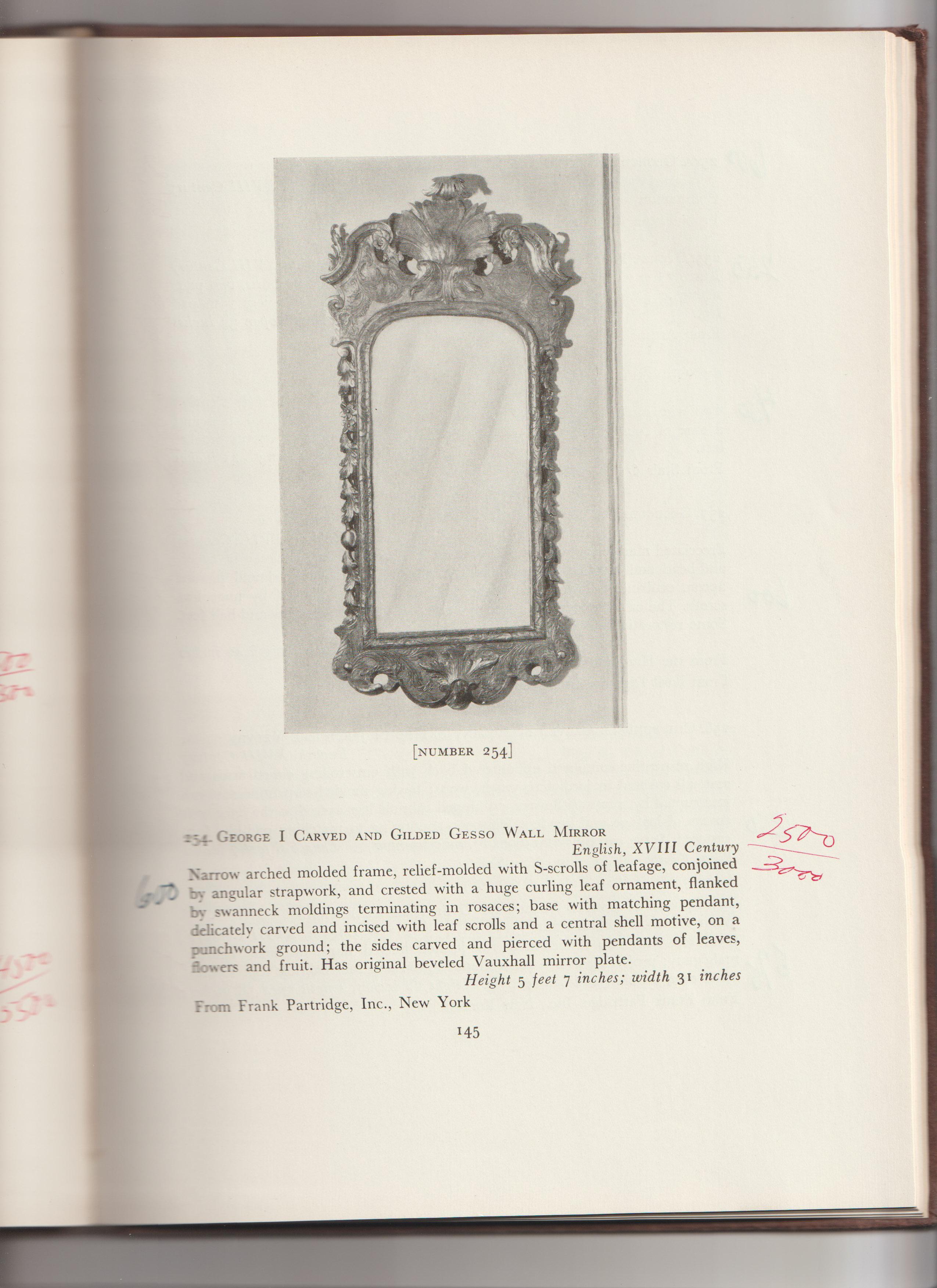 Pair of George II Giltwood Pier Mirrors, from collection of Walter P. Chrysler For Sale 5