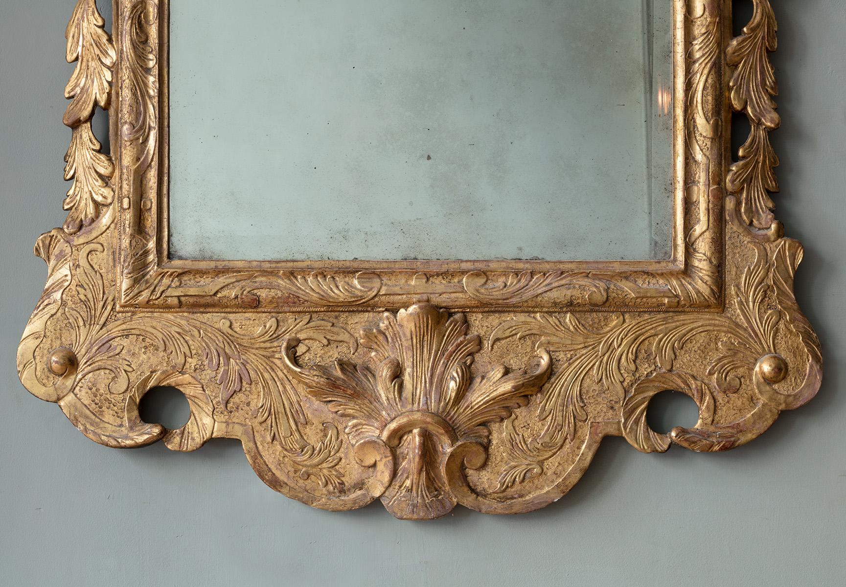 English Pair of George II Giltwood Pier Mirrors, from collection of Walter P. Chrysler For Sale