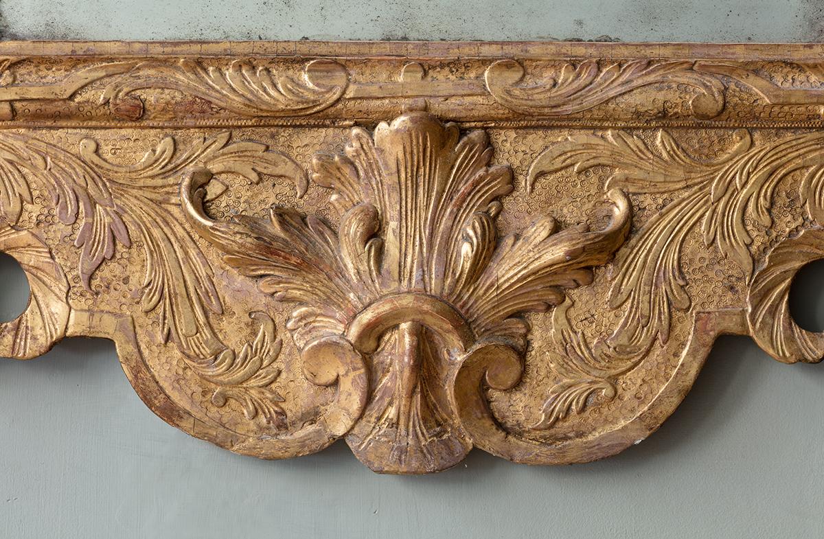 Hand-Carved Pair of George II Giltwood Pier Mirrors, from collection of Walter P. Chrysler For Sale
