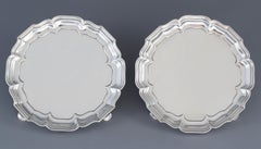 Pair of George II Huguenot Silver Waiters