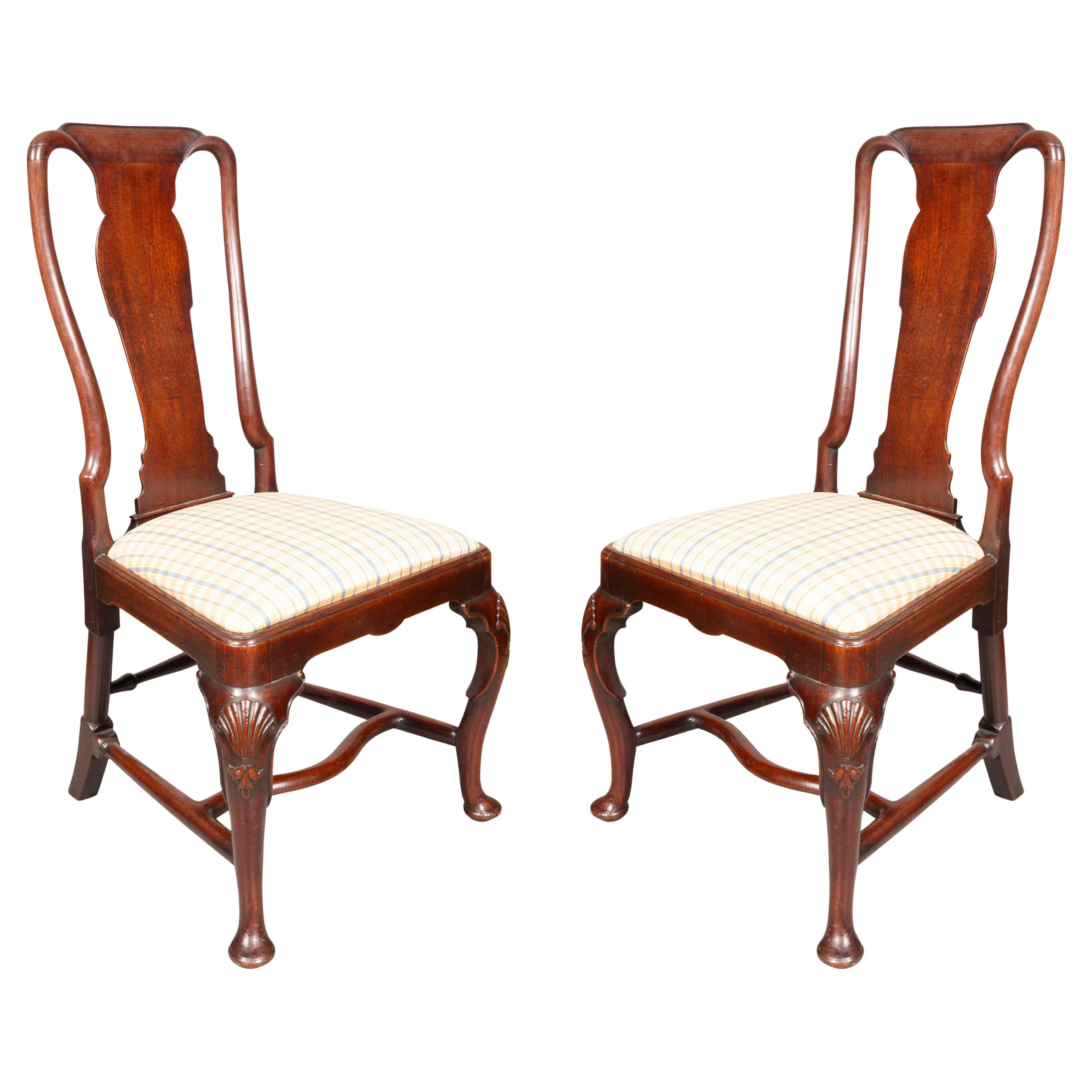 Pair Of George II Mahogany Side Chairs
