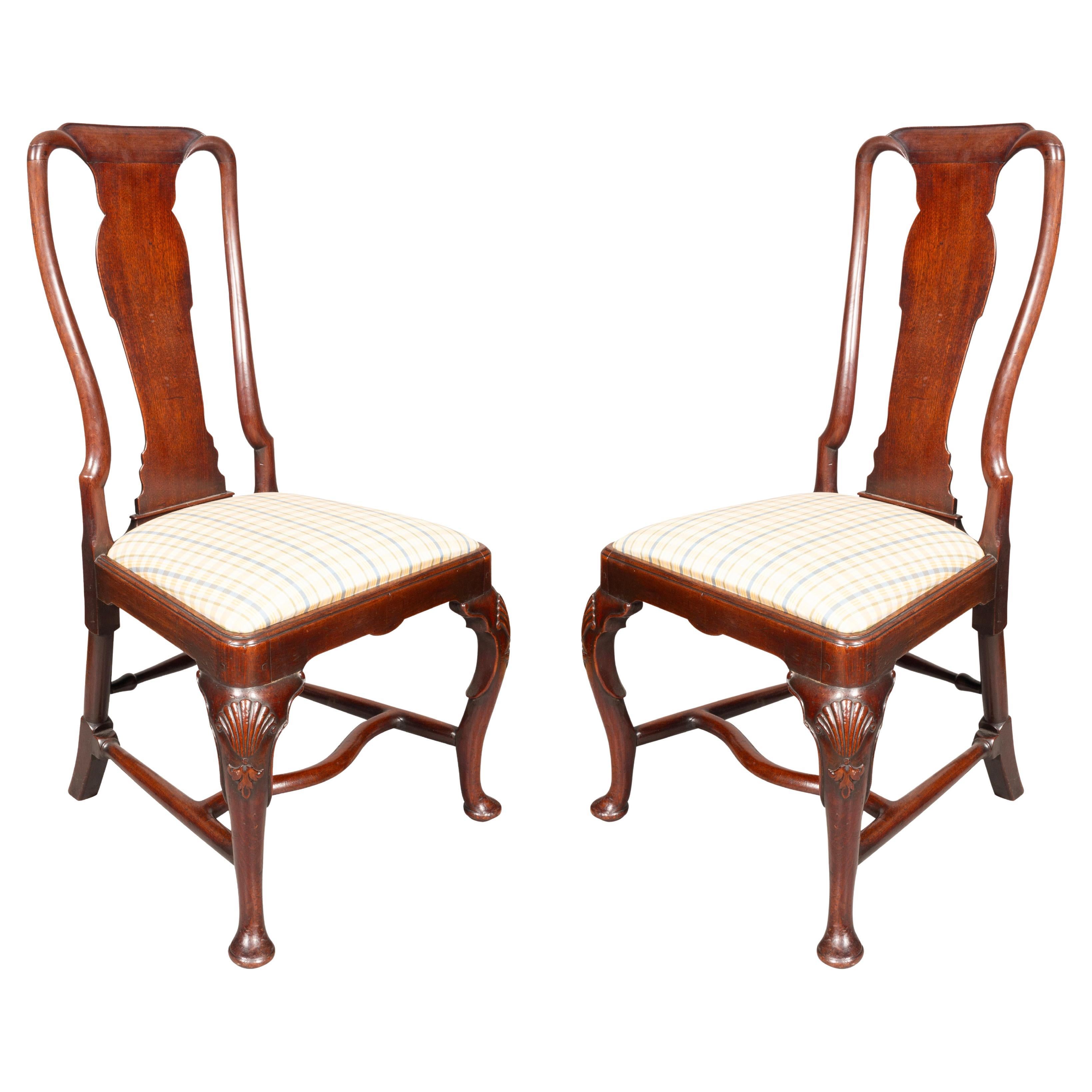 Pair Of George II Mahogany Side Chairs