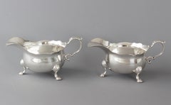 Pair of George II Silver Sauce Boats, London, 1737 by Benjamin West