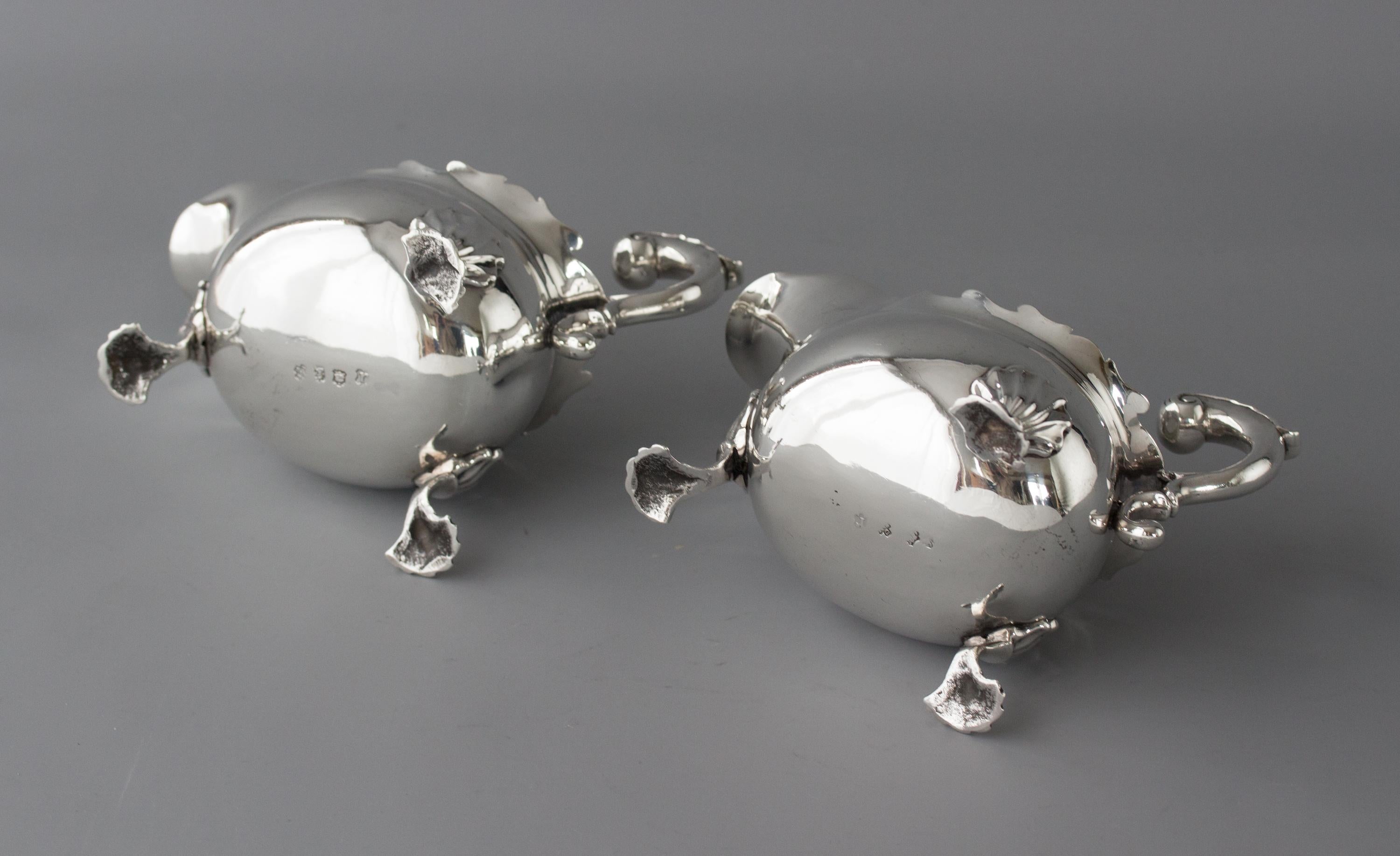 Pair of George II Silver Sauce Boats, London, 1752 13