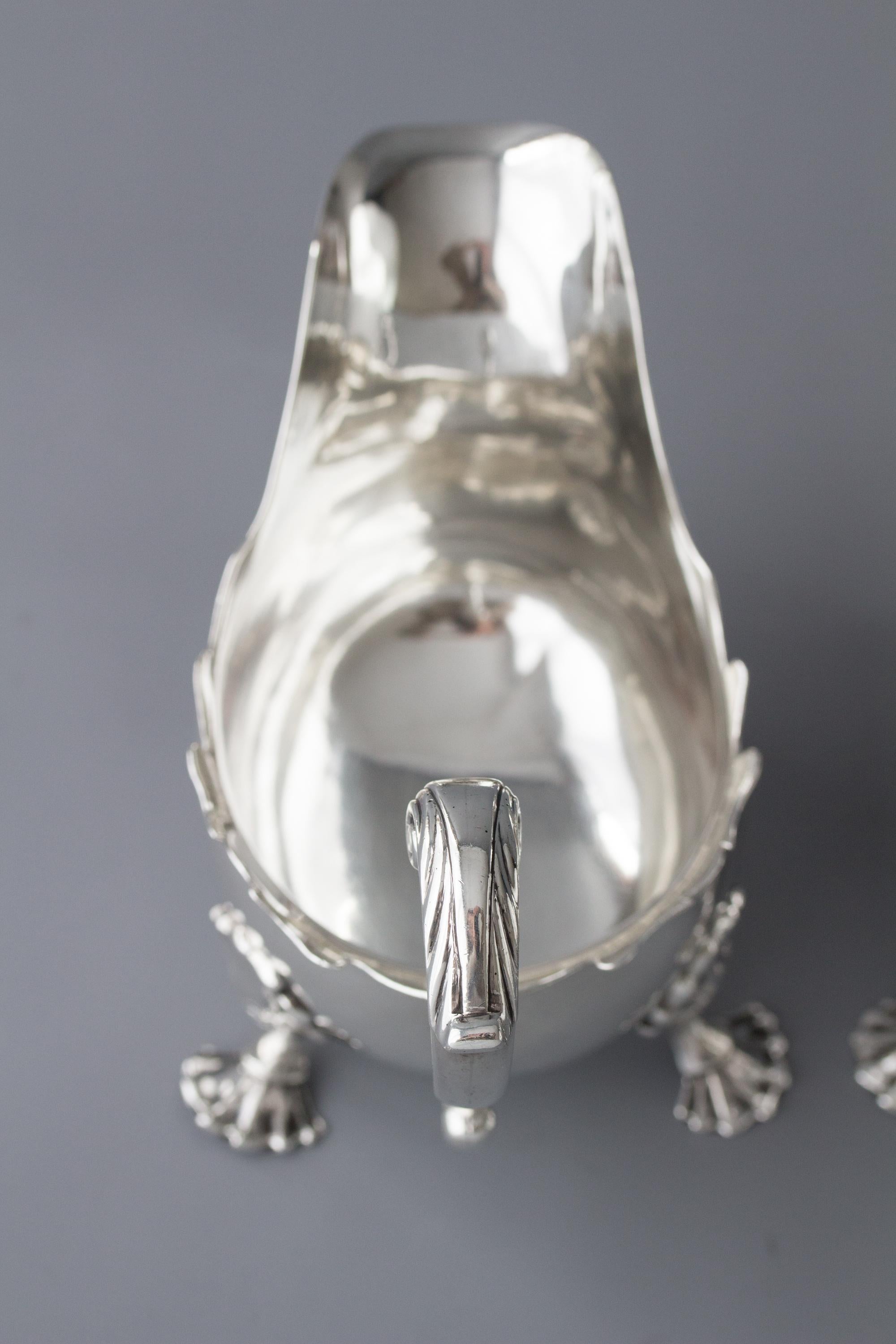 Sterling Silver Pair of George II Silver Sauce Boats, London, 1752