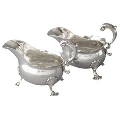 Pair of George II Silver Sauce Boats, London, 1752