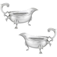 Pair of George II Silver Sauceboats