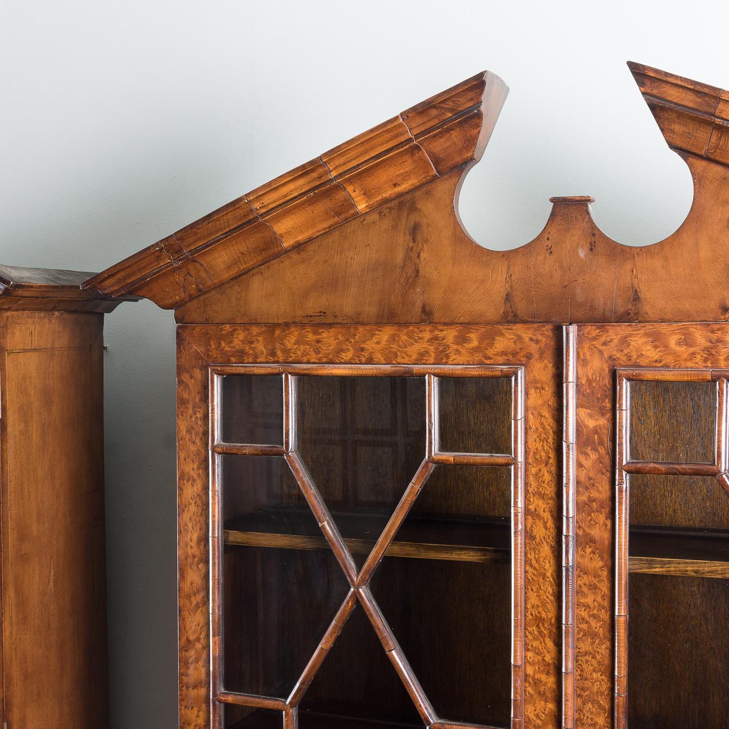 Pair of George II Style Burr Yew Bookcases 7