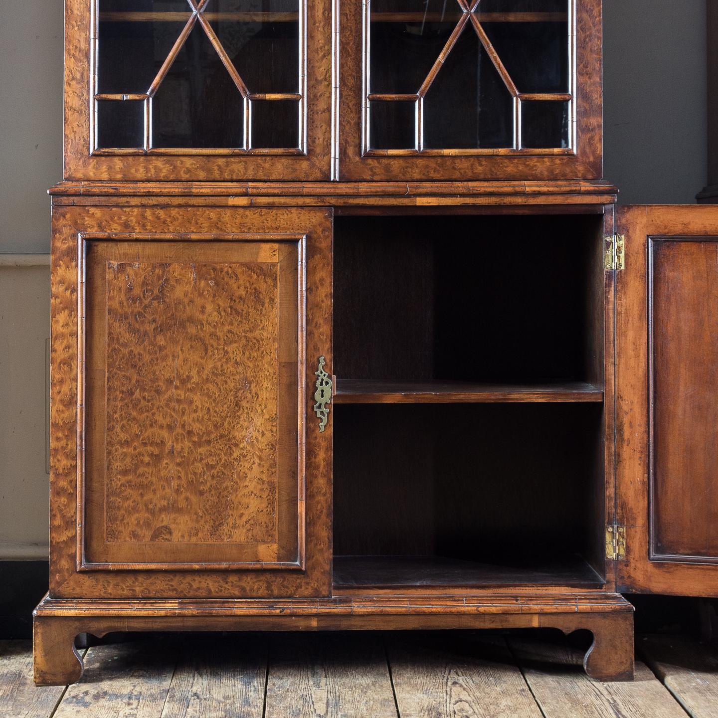Pair of George II Style Burr Yew Bookcases 2