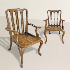 Pair of George II-Style Hall Armchairs