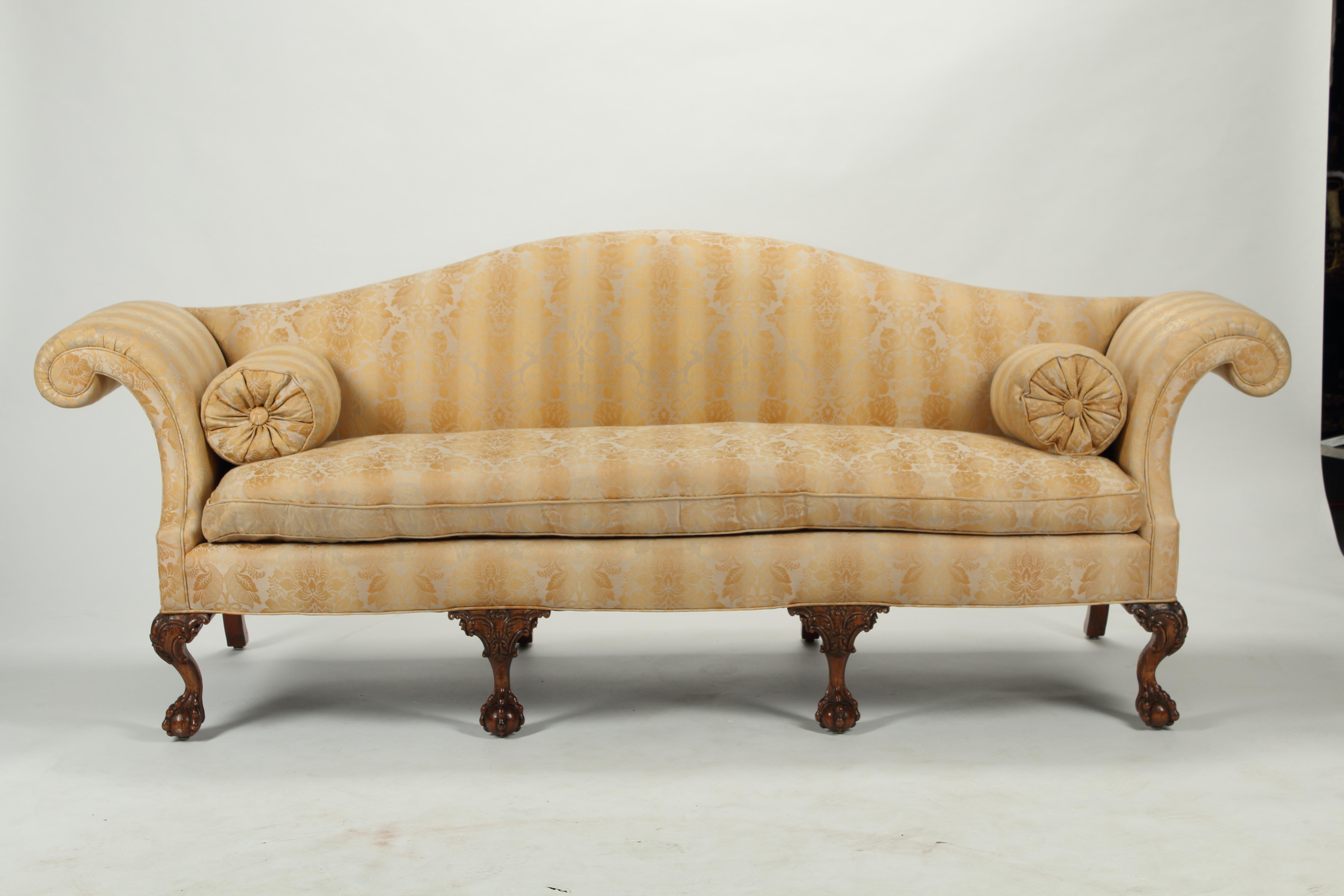 Pair of George II Style Sofas, Early 20th Century In Good Condition For Sale In El Monte, CA