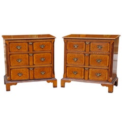 Pair of George II Style Yew Chest of Drawers