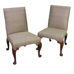 Pair of George II Upholstered Walnut Chairs