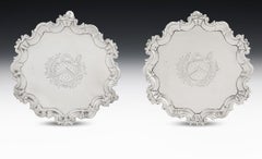 Pair of George II Waiters or Bottle Stands by James Warren, circa 1755