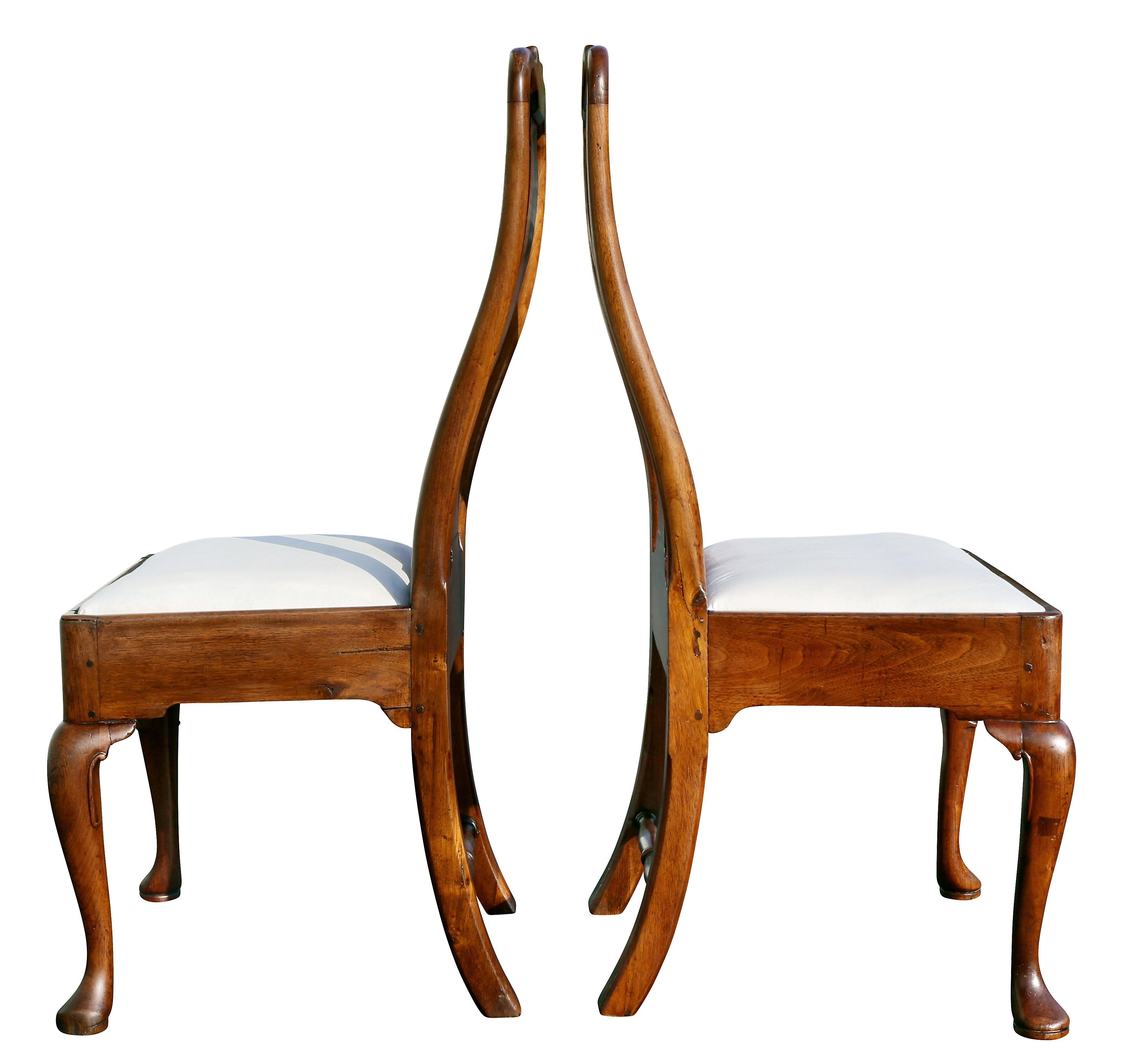 Pair of George II Walnut Side Chairs 2