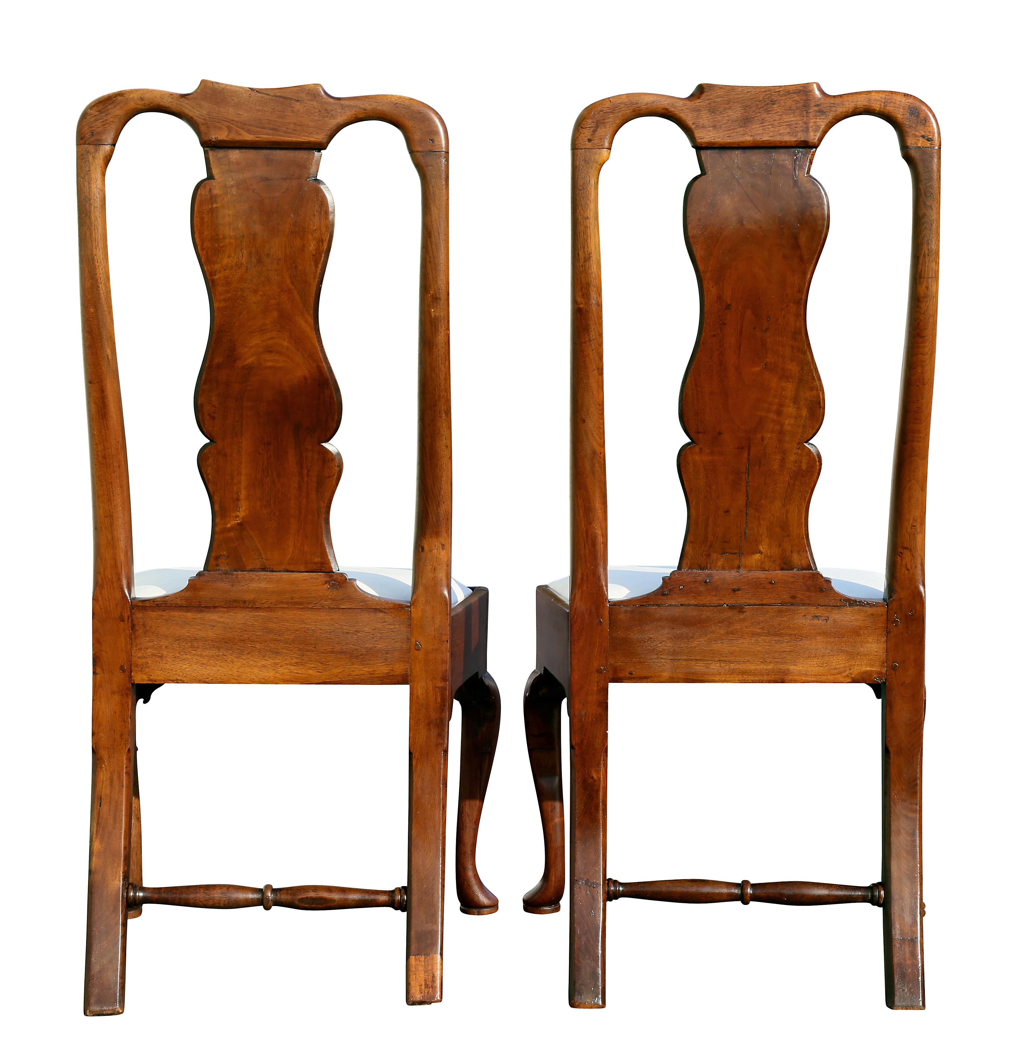 Pair of George II Walnut Side Chairs 3