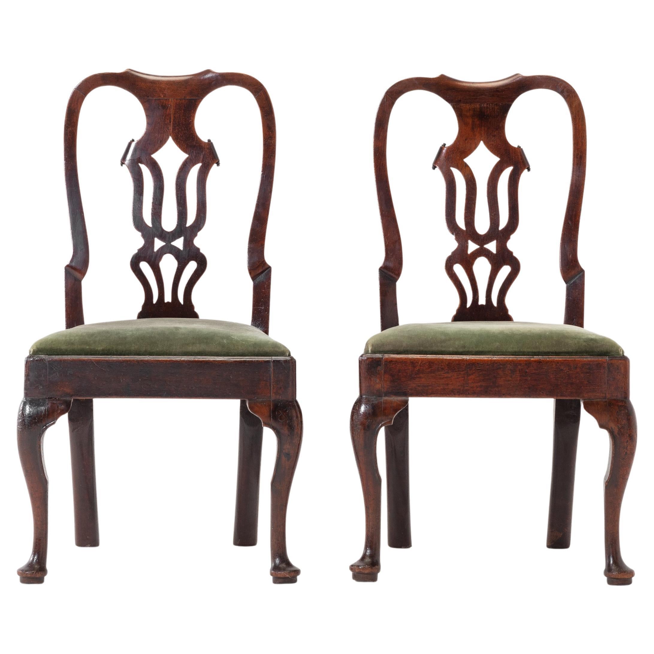 Pair of George II Walnut Side Chairs