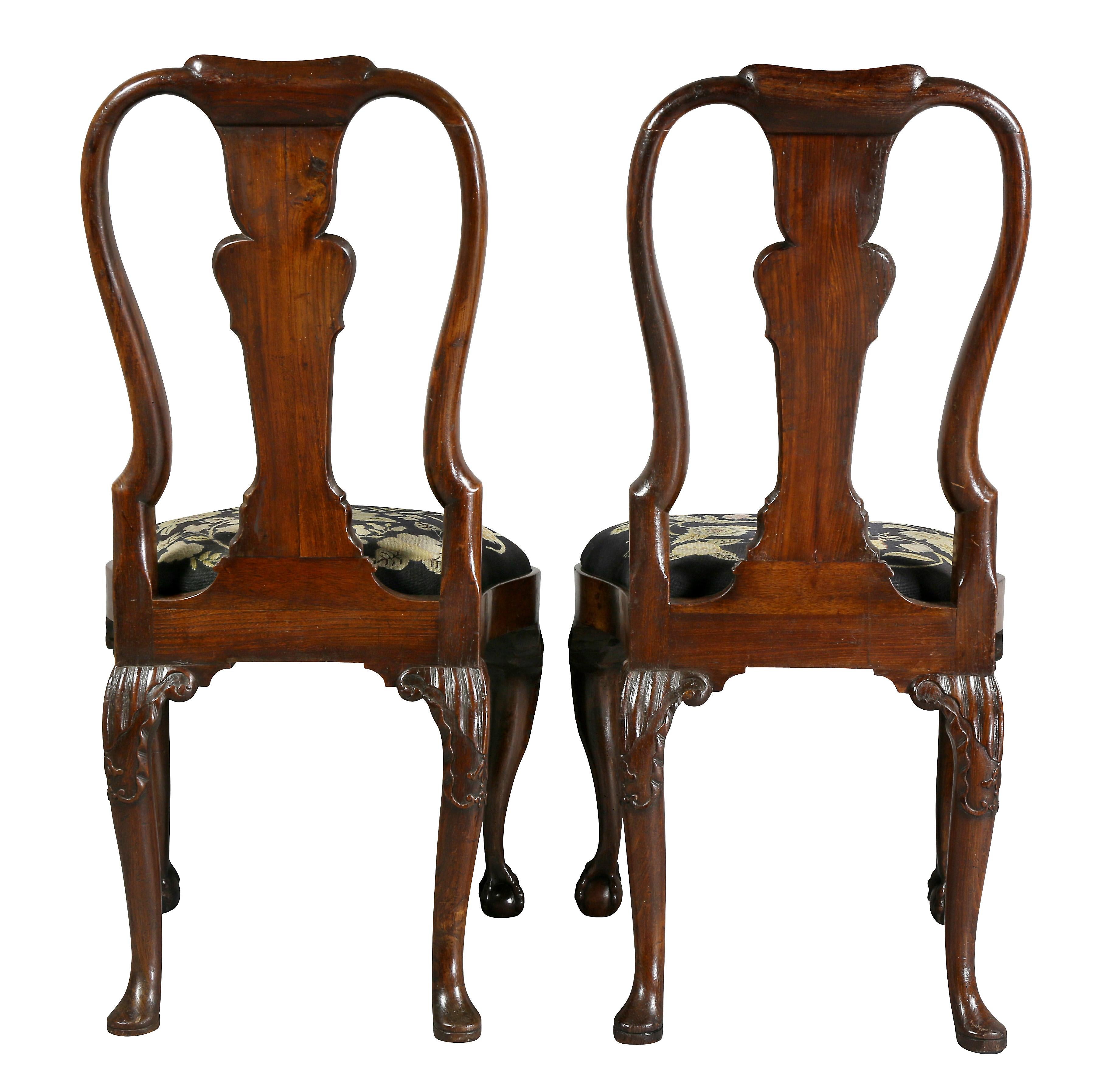 Pair Of George II Walnut Side Chairs, Possibly Dutch 7