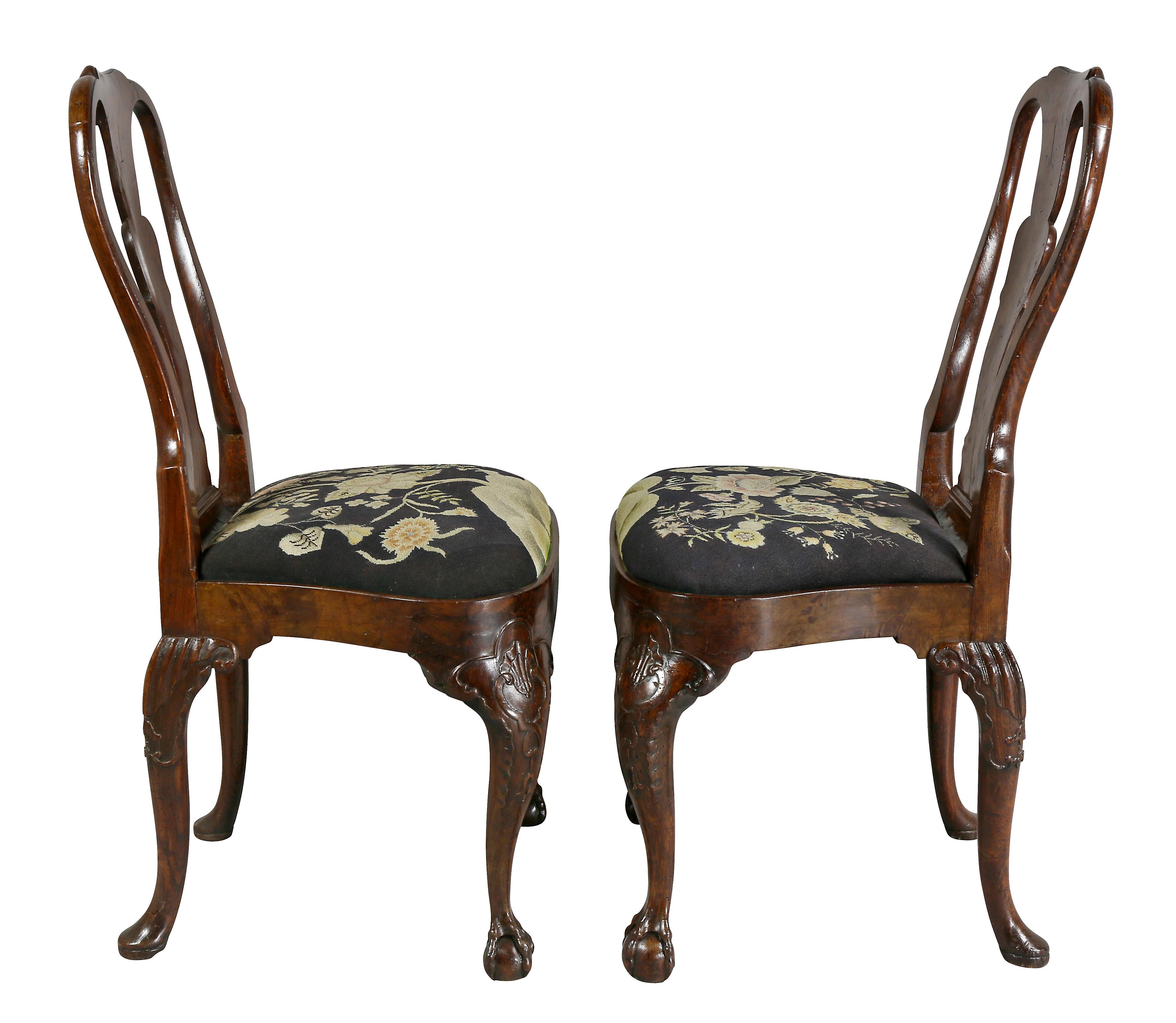 Pair Of George II Walnut Side Chairs, Possibly Dutch 4
