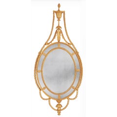 Paire de miroirs en bois doré Adam de style George III